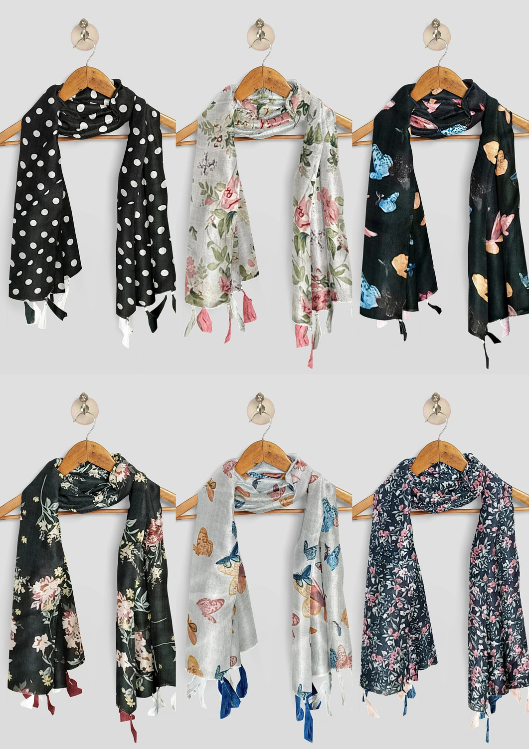 Image of POSHAMPAA Printed Chiffon Women Stole, Scarf, Fancy Scarf
