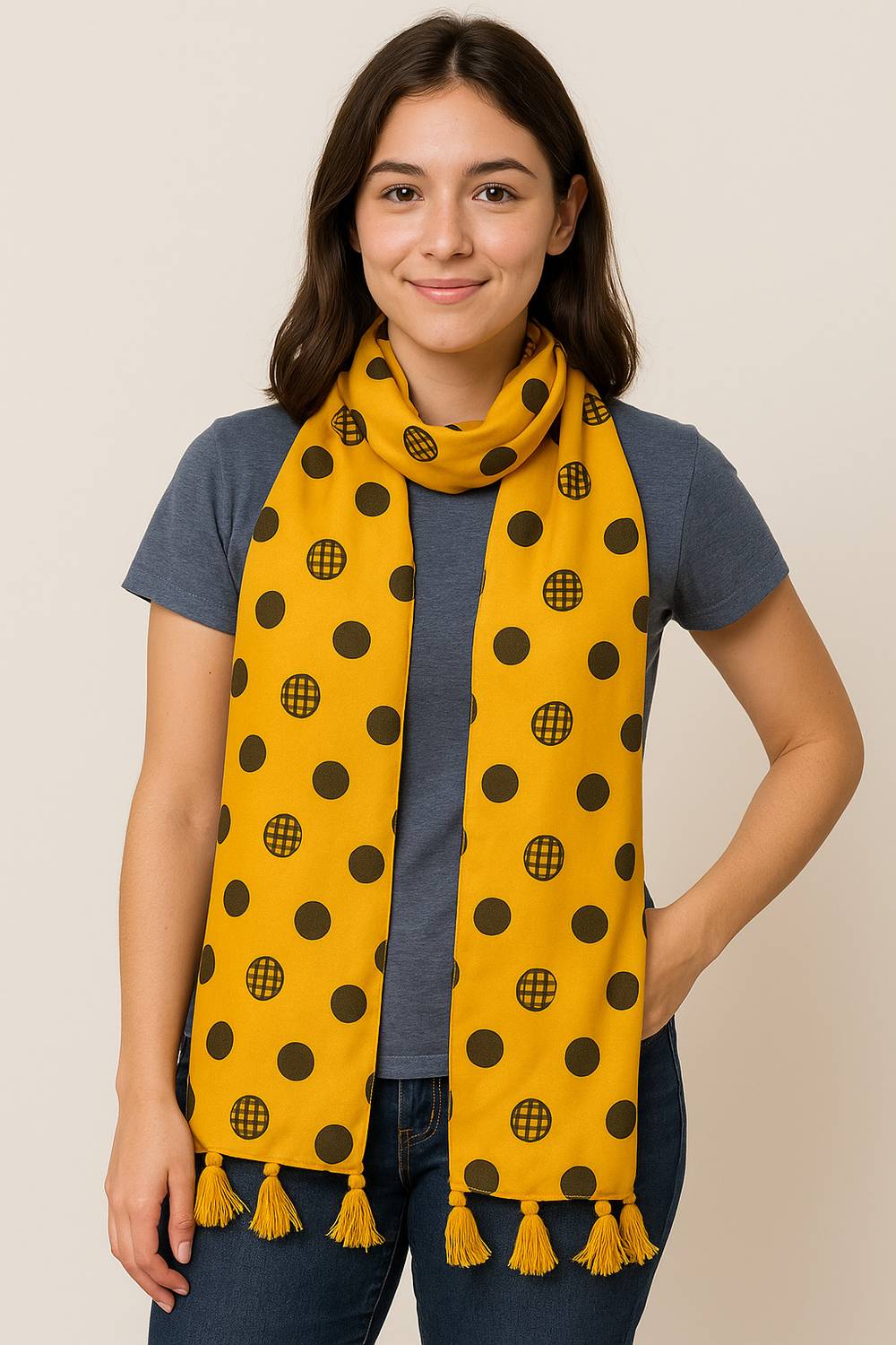 Adorngal Printed Cotton Blend Women Scarf, Stole, Fancy Scarf