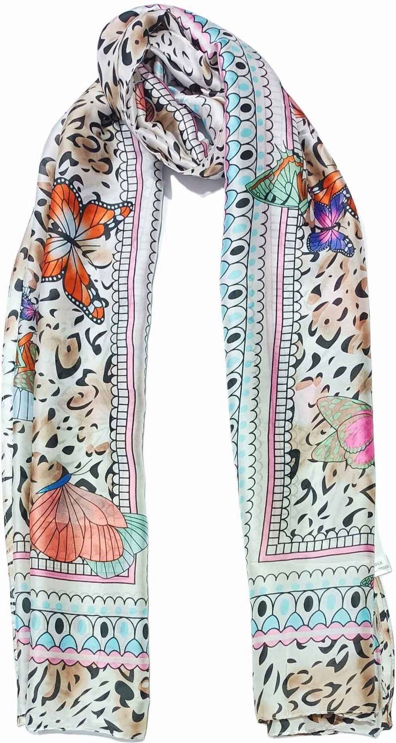 AmazingKarts Printed Viscose, Silk Blend Girls Fancy Scarf