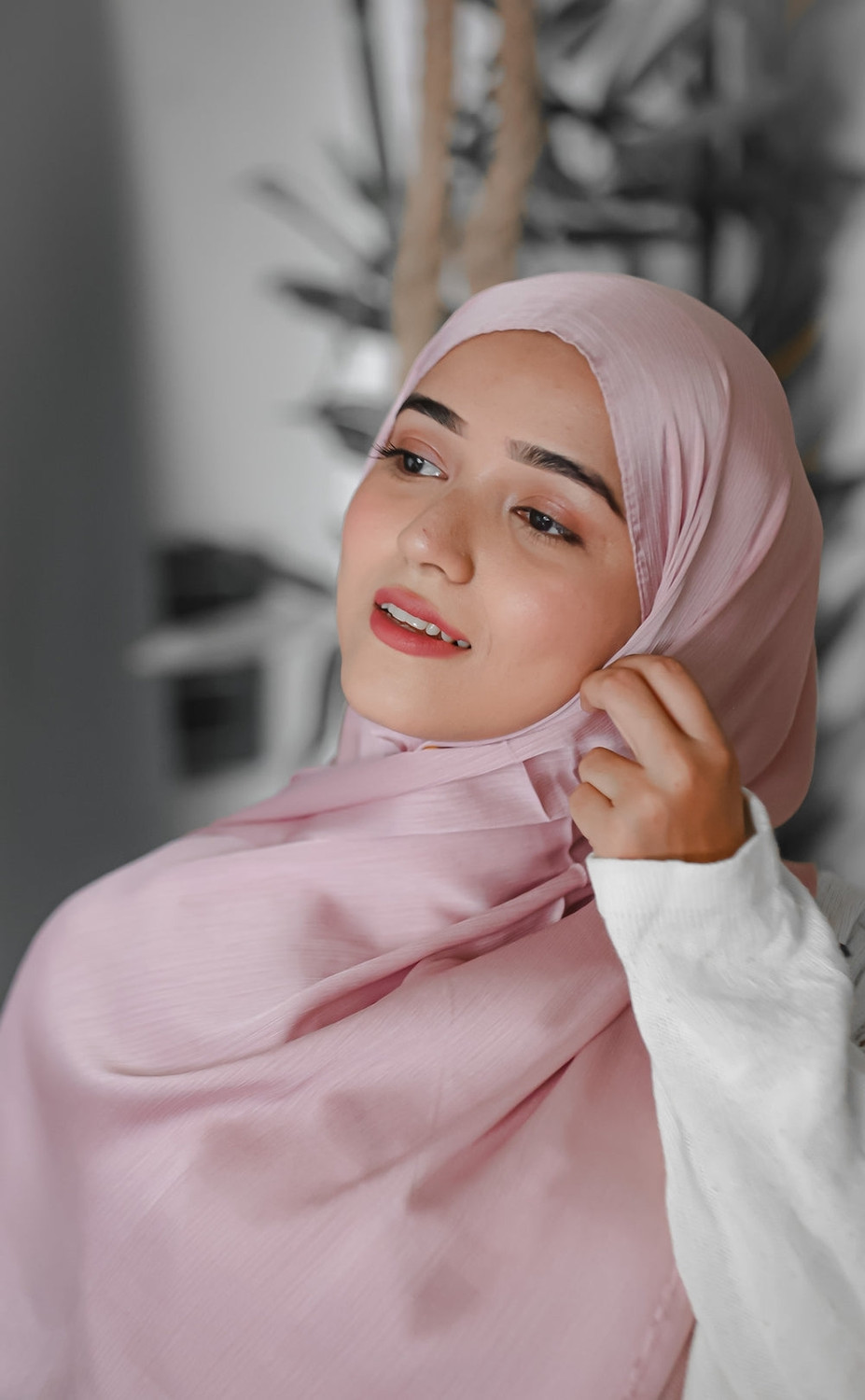 Image of AyezaHijab Solid Satin Blend Women Scarf, Fancy Scarf, Stole