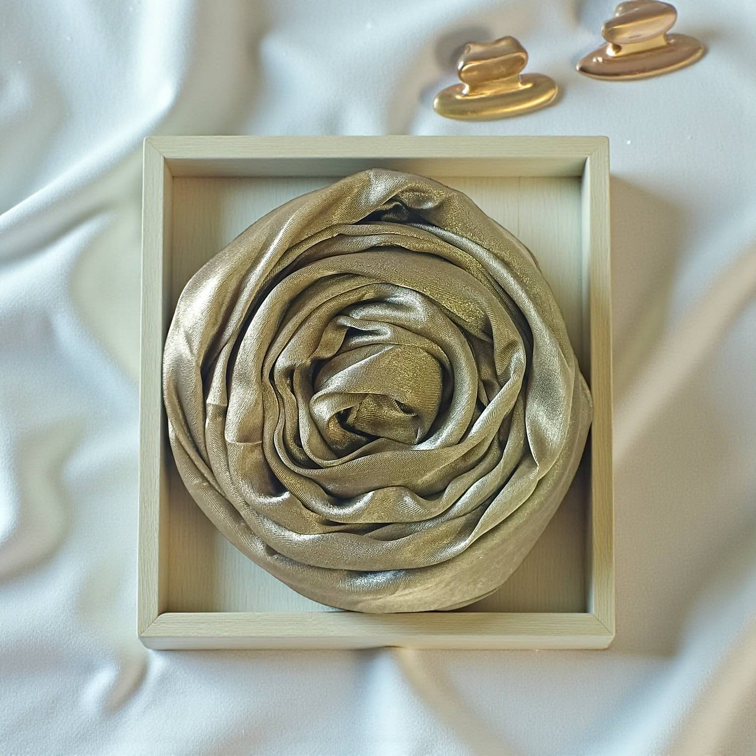 Abzura Solid Satin Blend Women Fancy Scarf