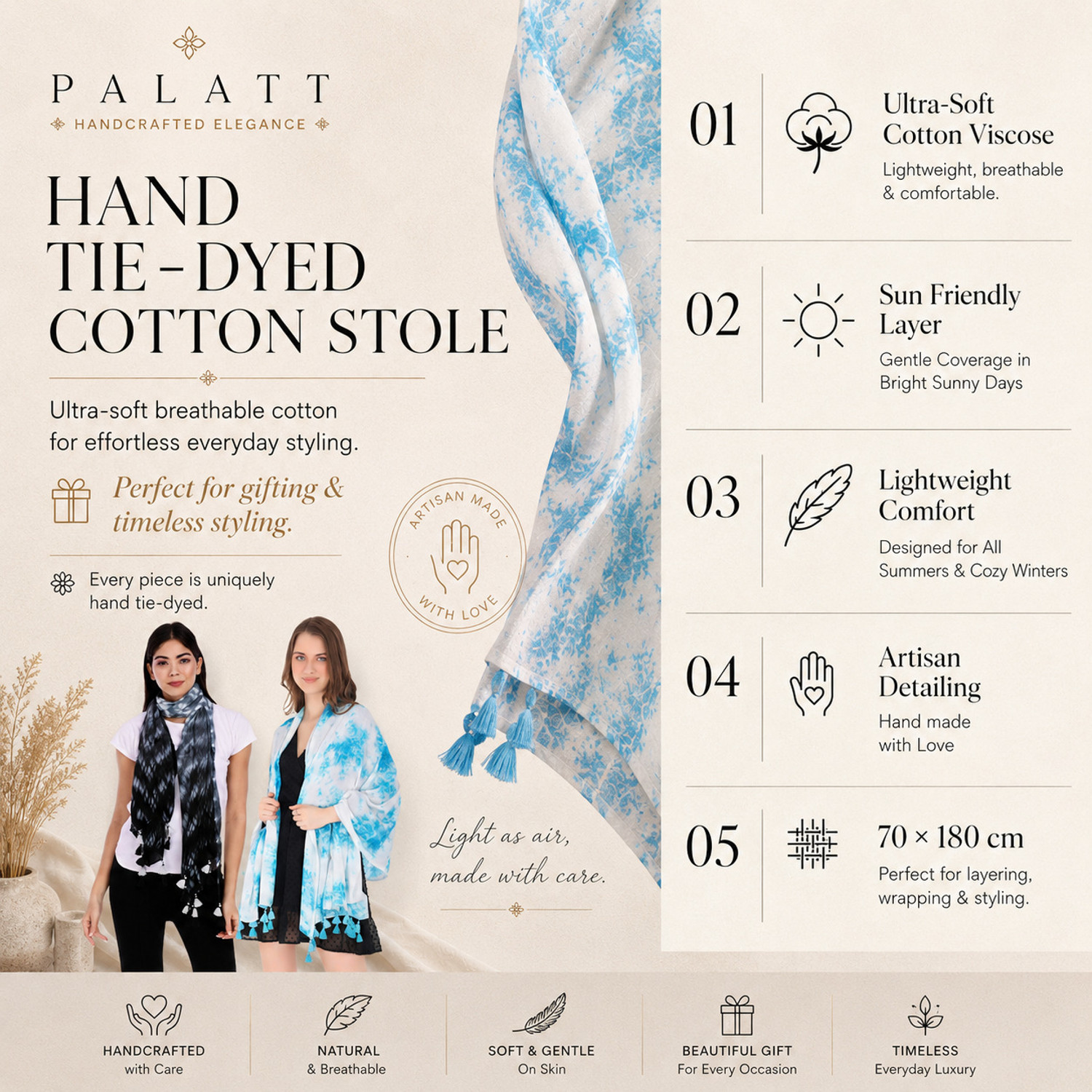 Image of Palatt Printed Viscose Girls Scarf, Stole, Fancy Scarf