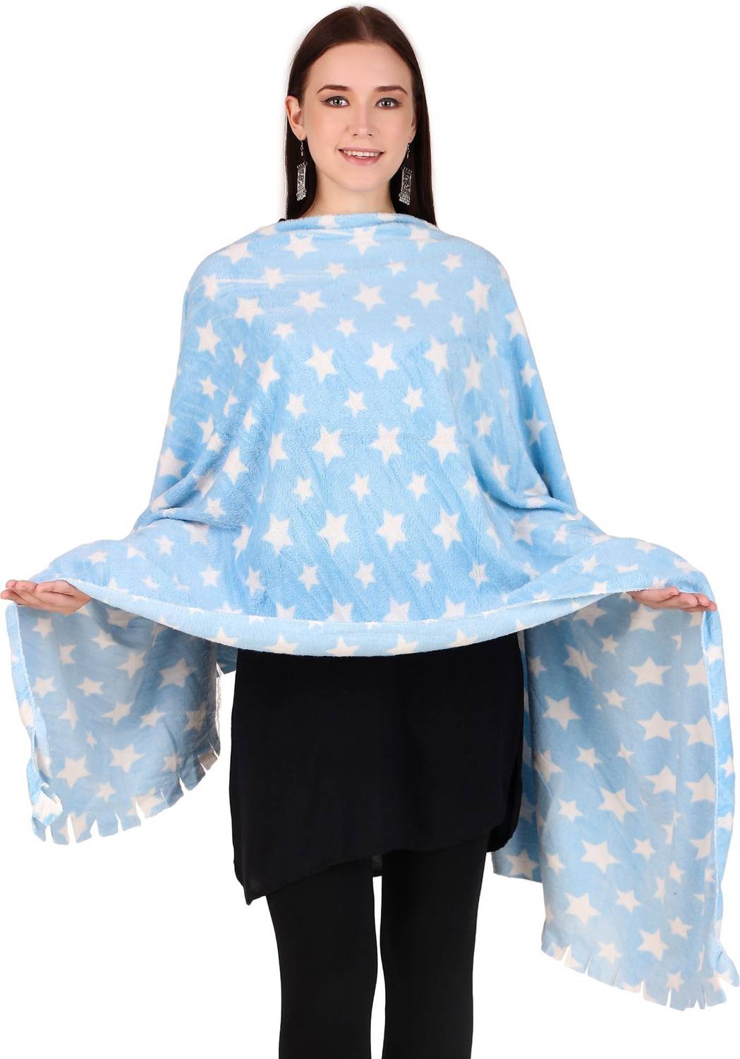 BRAVEZI Polka Print Polycotton Women Stole, Scarf