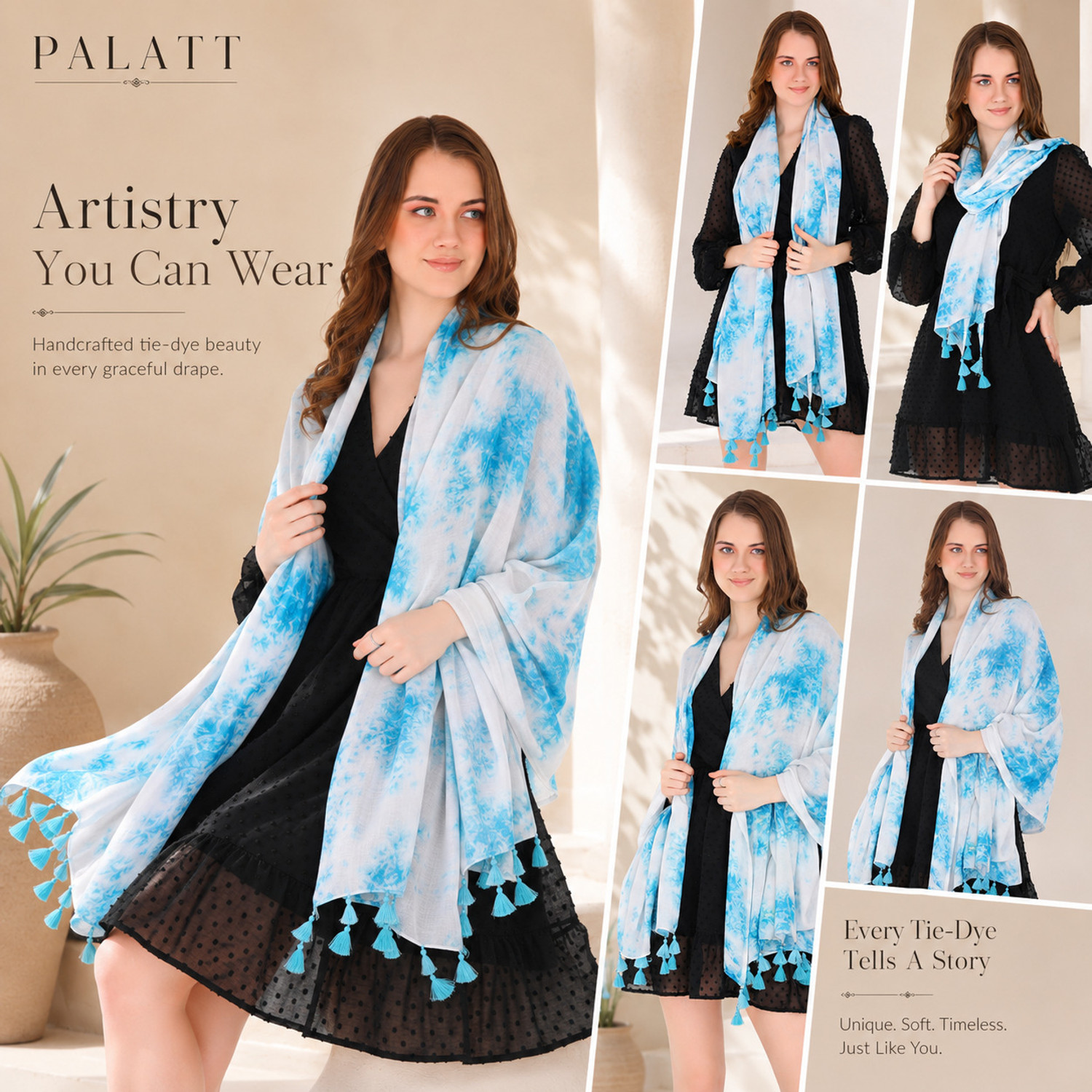 Image of Palatt Printed Viscose Girls Scarf, Stole, Fancy Scarf