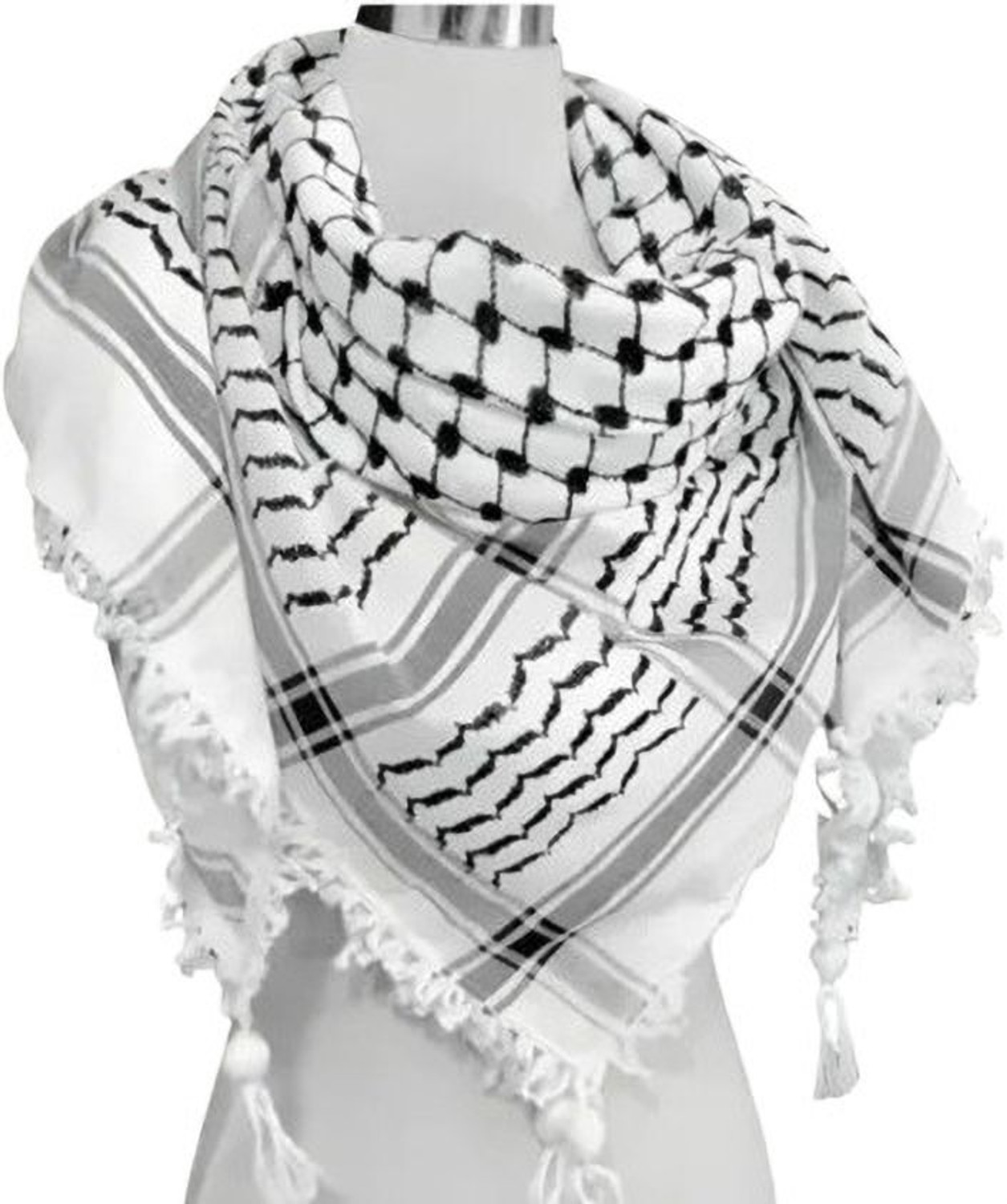 Image of Arabic Shemagh Embroidered, Polka Print Cotton Blend Men & Women Fancy Scarf