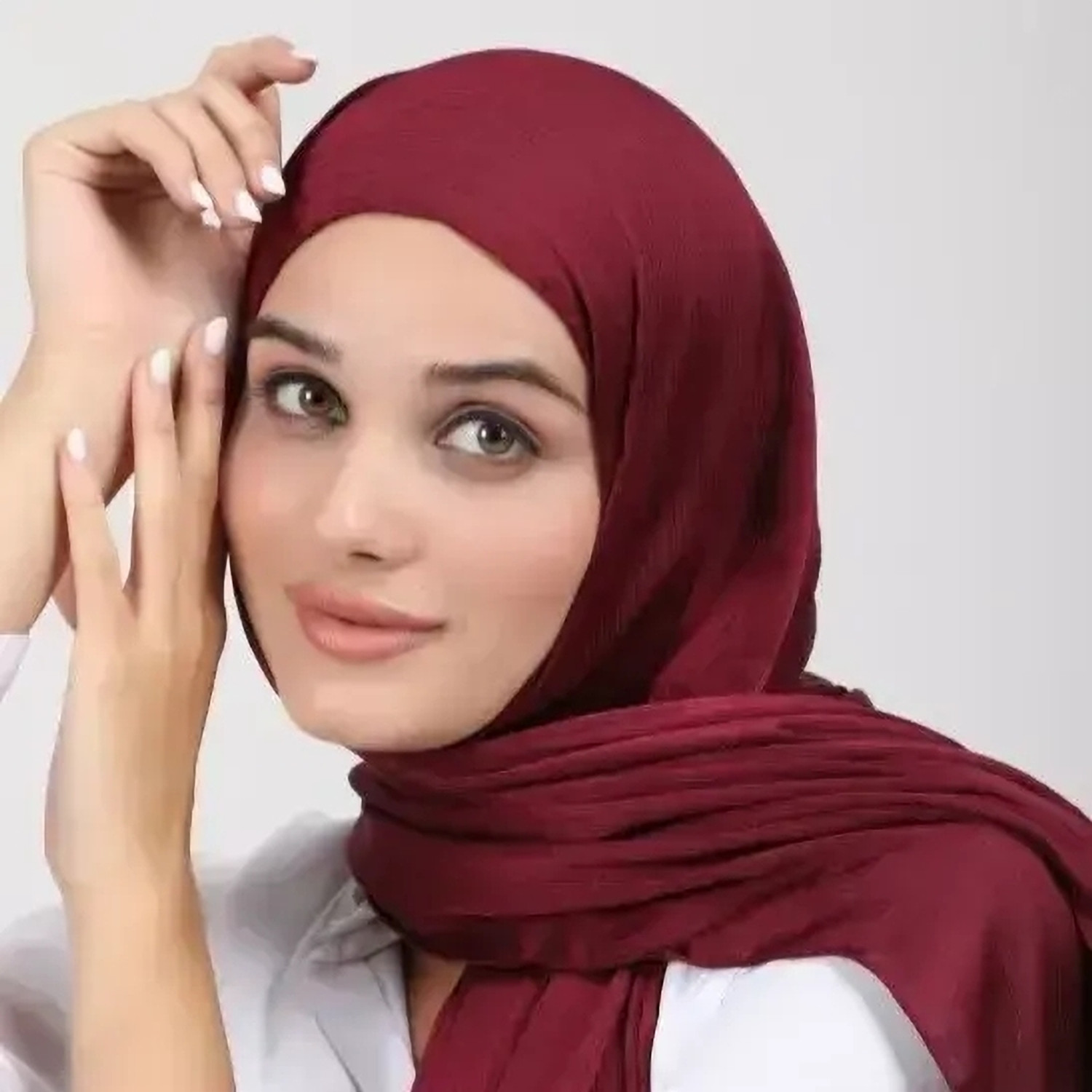 Image of AyezaHijab Solid Satin Blend Women Faux Turtleneck Neck Cover, Scarf, Bluetooth Scarf, Fancy Scarf, Stole