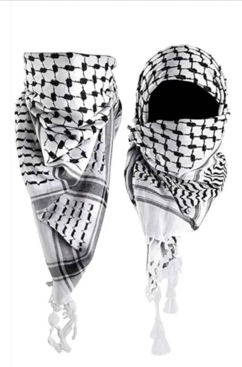Arabic Shemagh Striped, Polka Print, Embroidered Cotton Blend Men & Women Faux Turtleneck Neck Cover, Fancy Scarf