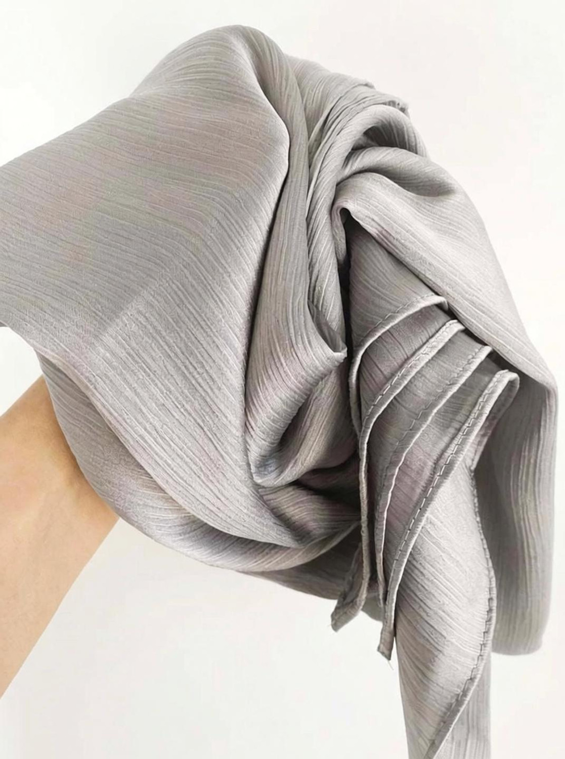 Image of Modestgrace Solid Satin Blend Women Silver Faux Turtleneck Neck Cover, Scarf, Bluetooth Scarf, Fancy Scarf, Stole