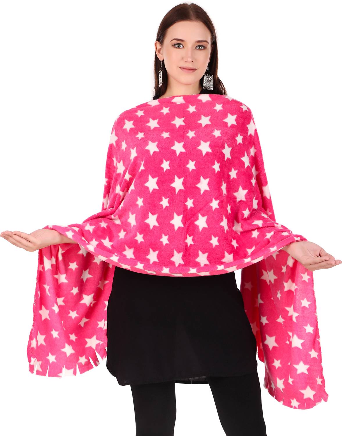 BRAVEZI Polka Print Polycotton Women Stole, Scarf