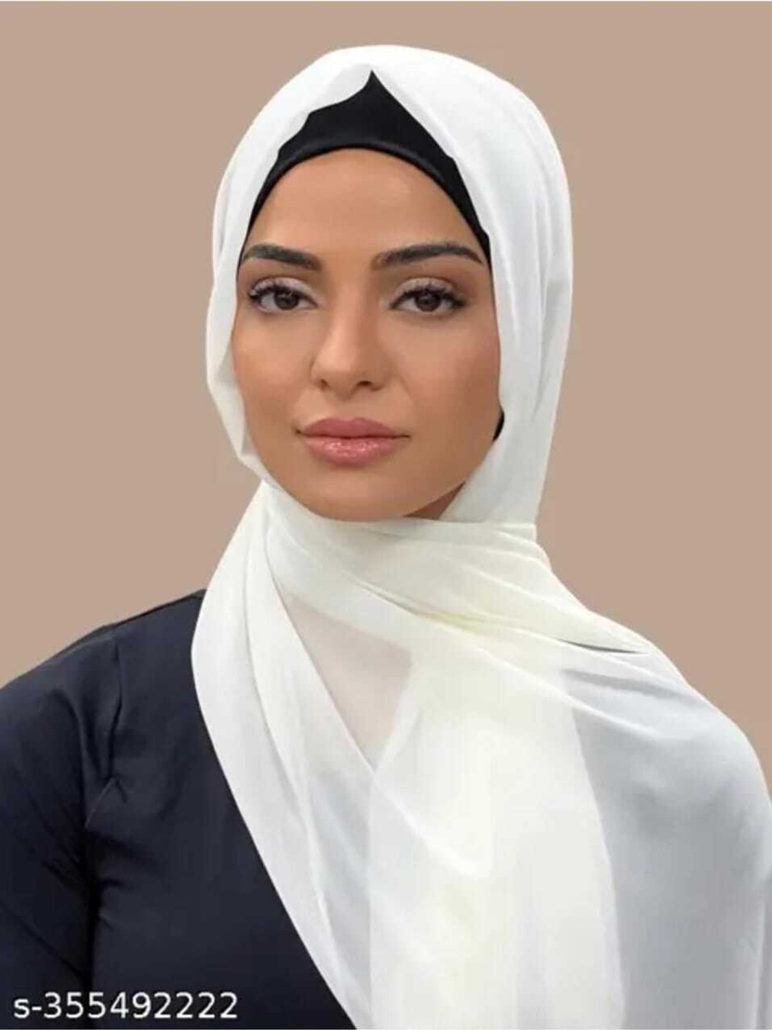 Image of Hijab Solid Georgette Women Fancy Scarf