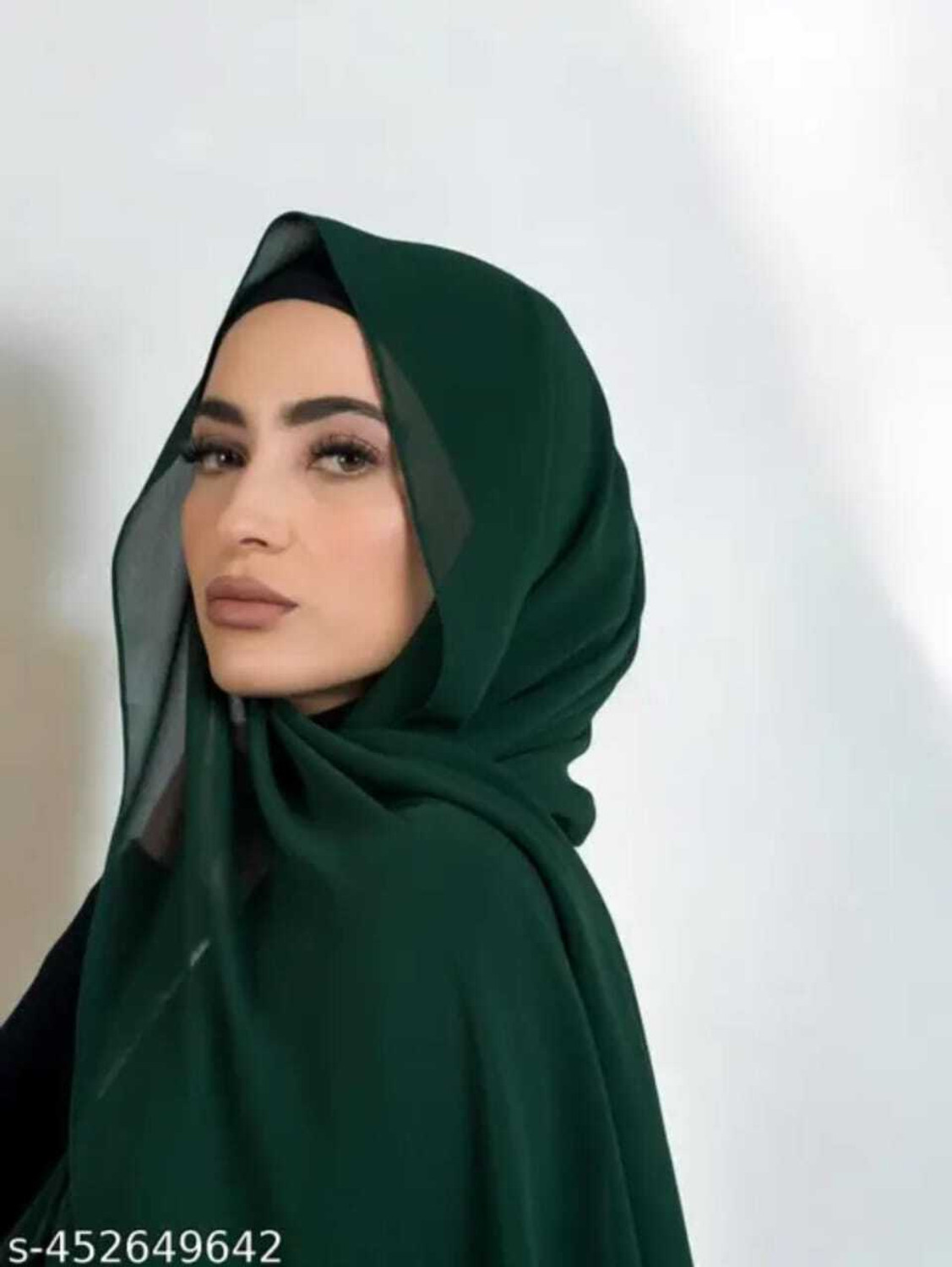 Image of Habibisfashion Solid Chiffon Women Faux Turtleneck Neck Cover, Scarf, Bluetooth Scarf, Fancy Scarf, Stole