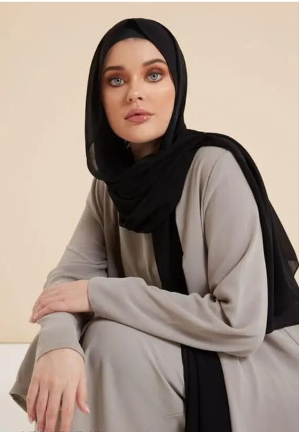 Image of Habibisfashion Solid Chiffon Women Faux Turtleneck Neck Cover, Scarf, Bluetooth Scarf, Fancy Scarf, Stole