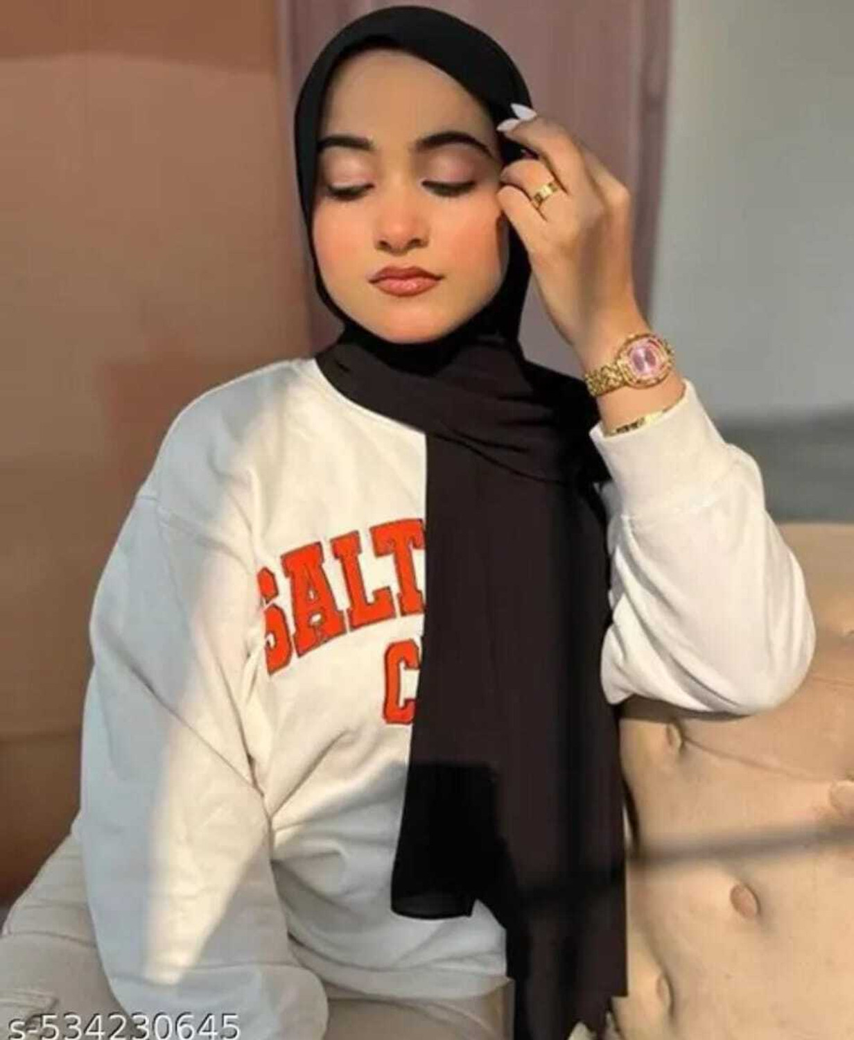 Image of Hijab Solid Georgette Women Bluetooth Scarf, Fancy Scarf, Scarf, Stole