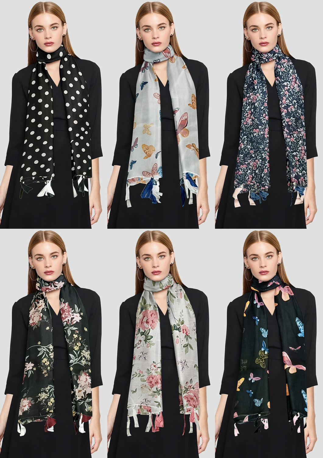 Image of POSHAMPAA Printed Chiffon Women Stole, Scarf, Fancy Scarf