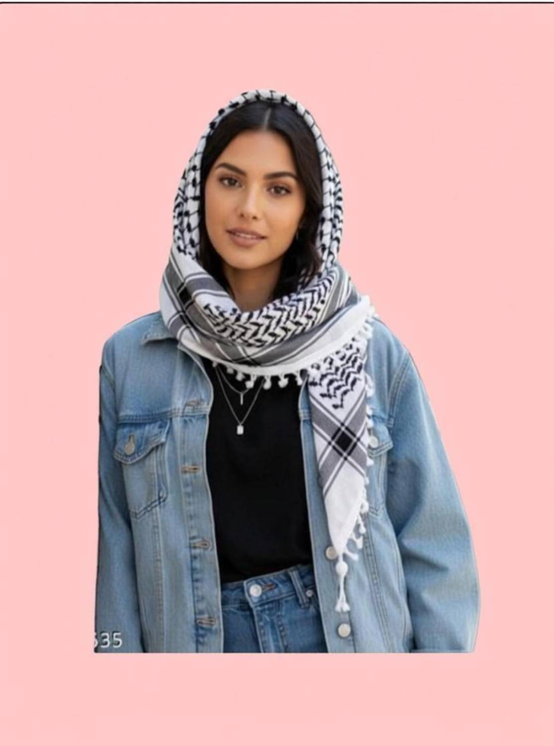 Arabic Shemagh Embroidered, Polka Print Cotton Blend Men & Women Fancy Scarf