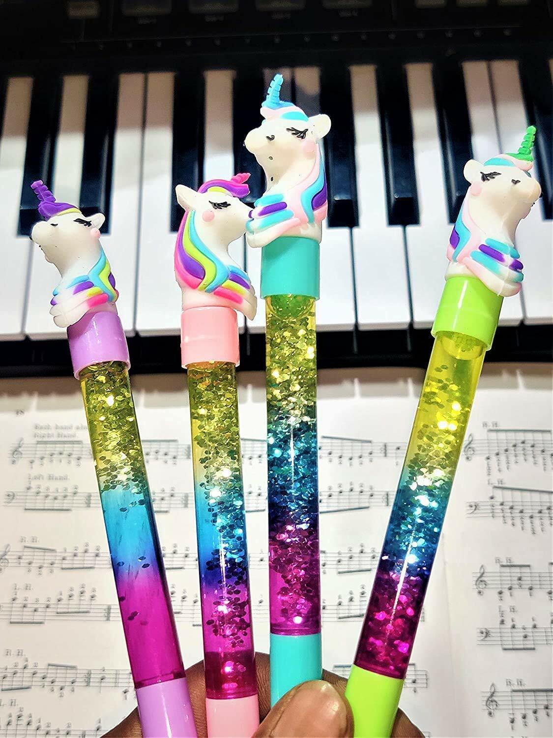 Image of NSR Group 7 Pcs Unicorn Combo - Fur Diary /Fur Pouch /Pen /Pencil /Water Pen /Eraser Gift Set