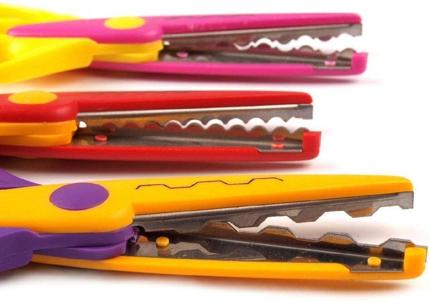 Image of KRAFTMASTERS 6 Pieces Art and Craft Zig zag Paper Shaper Scissor Set Of 6 Scissors