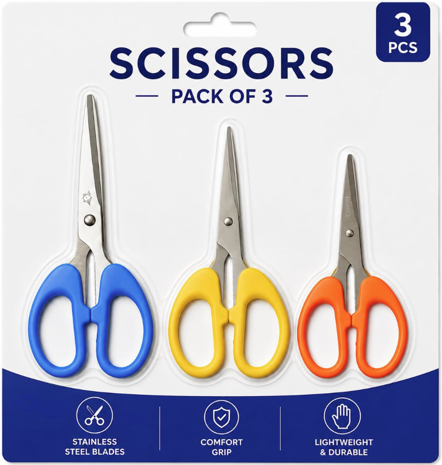 Image of ModiCreations Stainless Steel Utility Scissors with Ergonomic Grip Handles Scissors