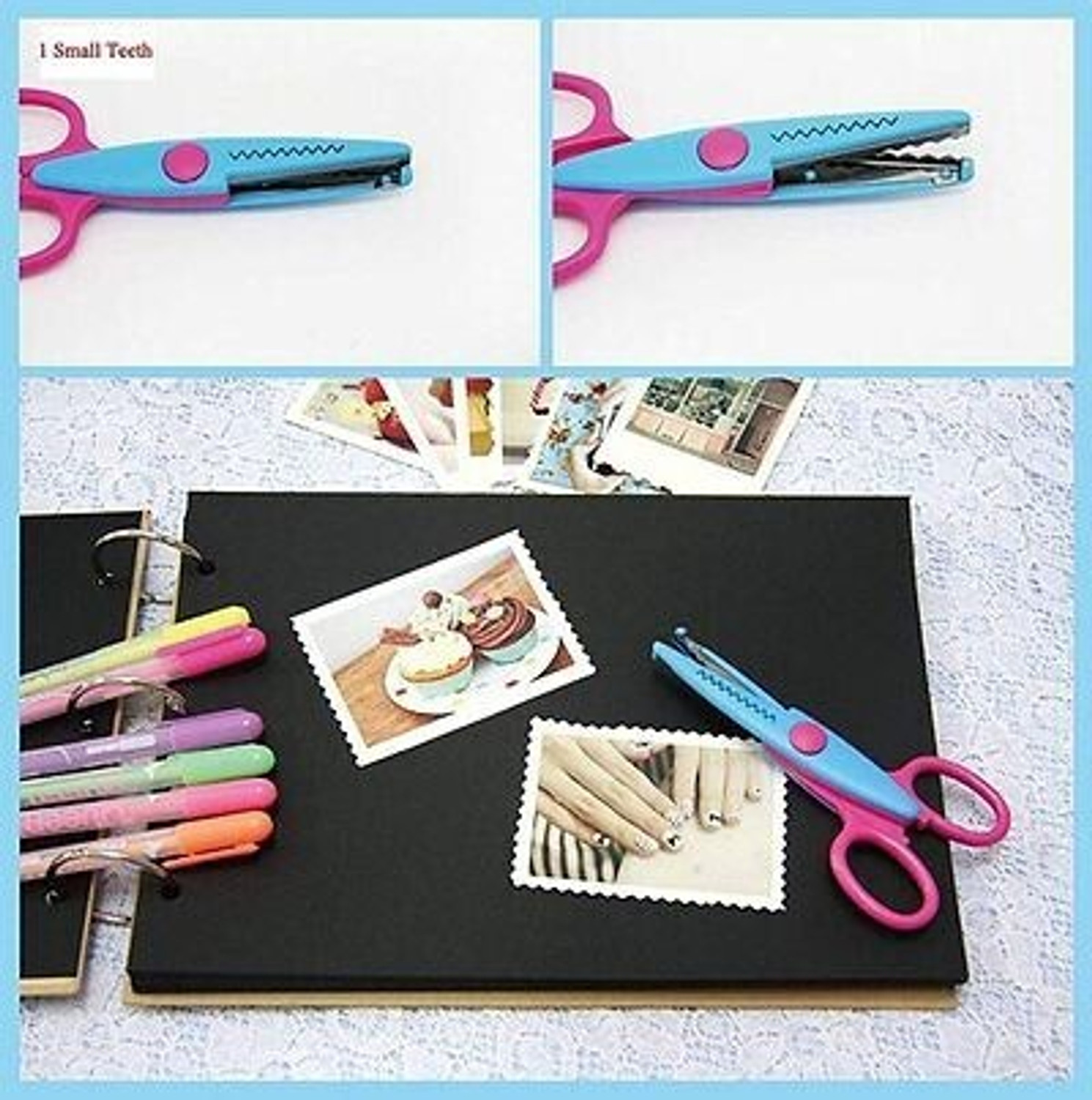 Image of KRAFTMASTERS 6 Pieces Art and Craft Zig zag Paper Shaper Scissor Set Of 6 Scissors