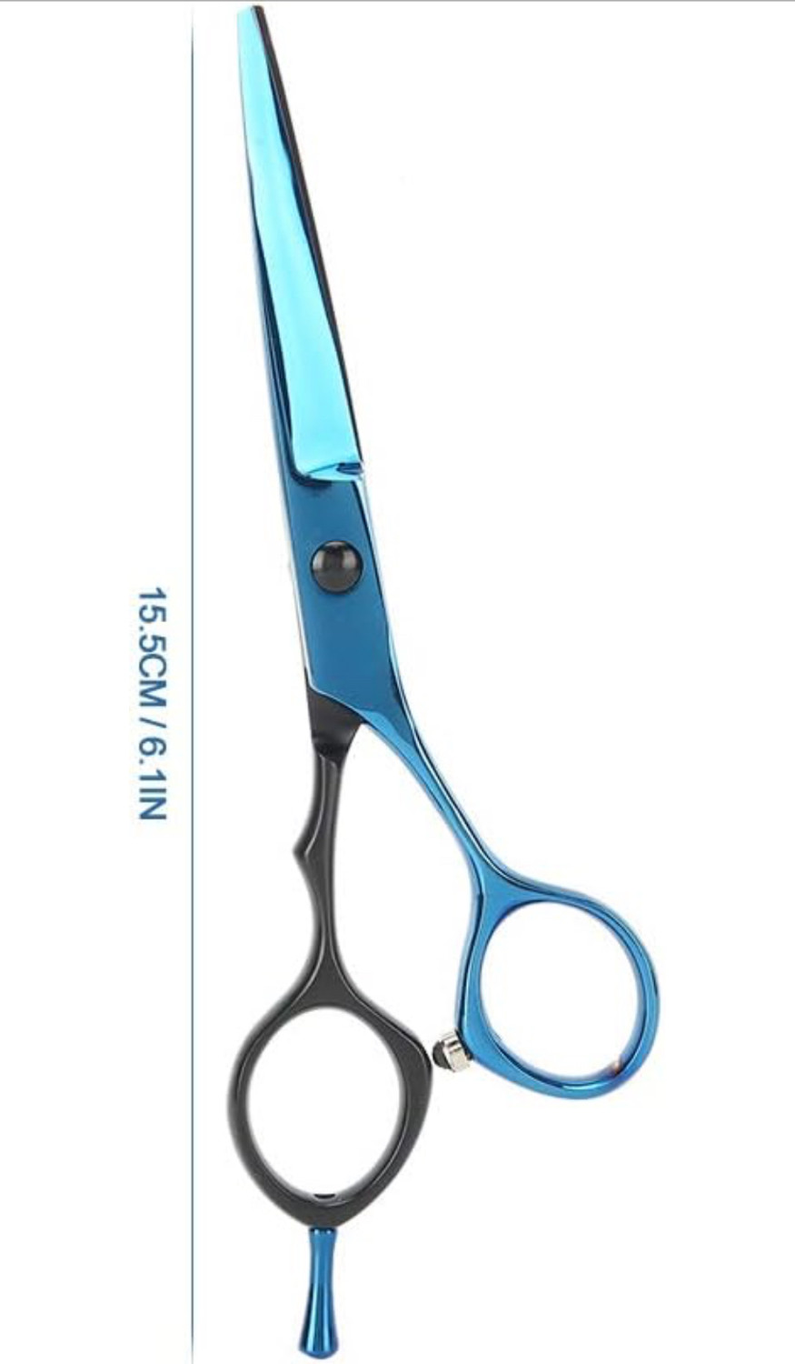 Image of feelhigh Stainless Steel BlueBlack Barber Hair Cutting Scissors Straight Scissors Salon Scissors