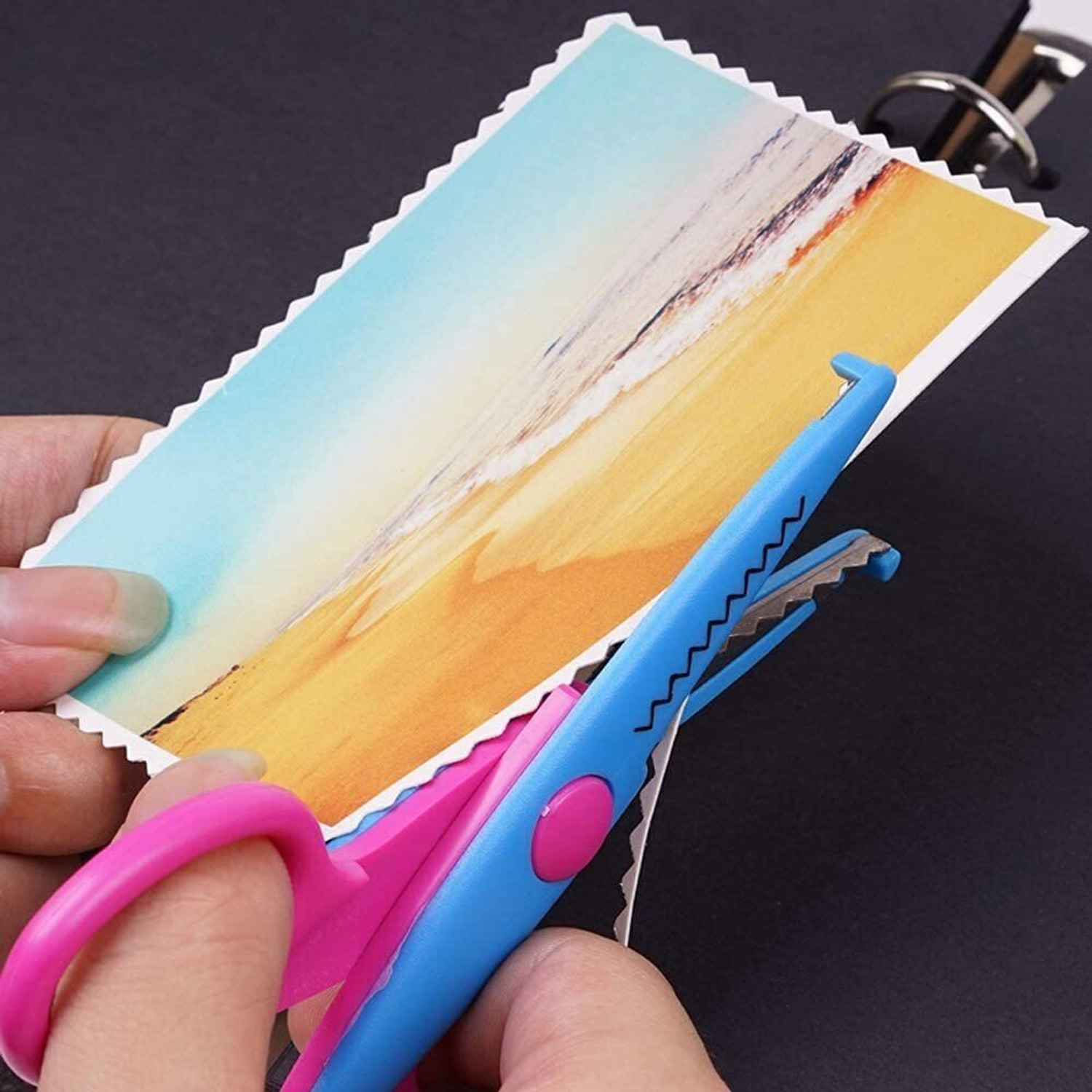 Image of KRAFTMASTERS 6 Pieces Art and Craft Zig zag Paper Shaper Scissor Set Of 6 Scissors