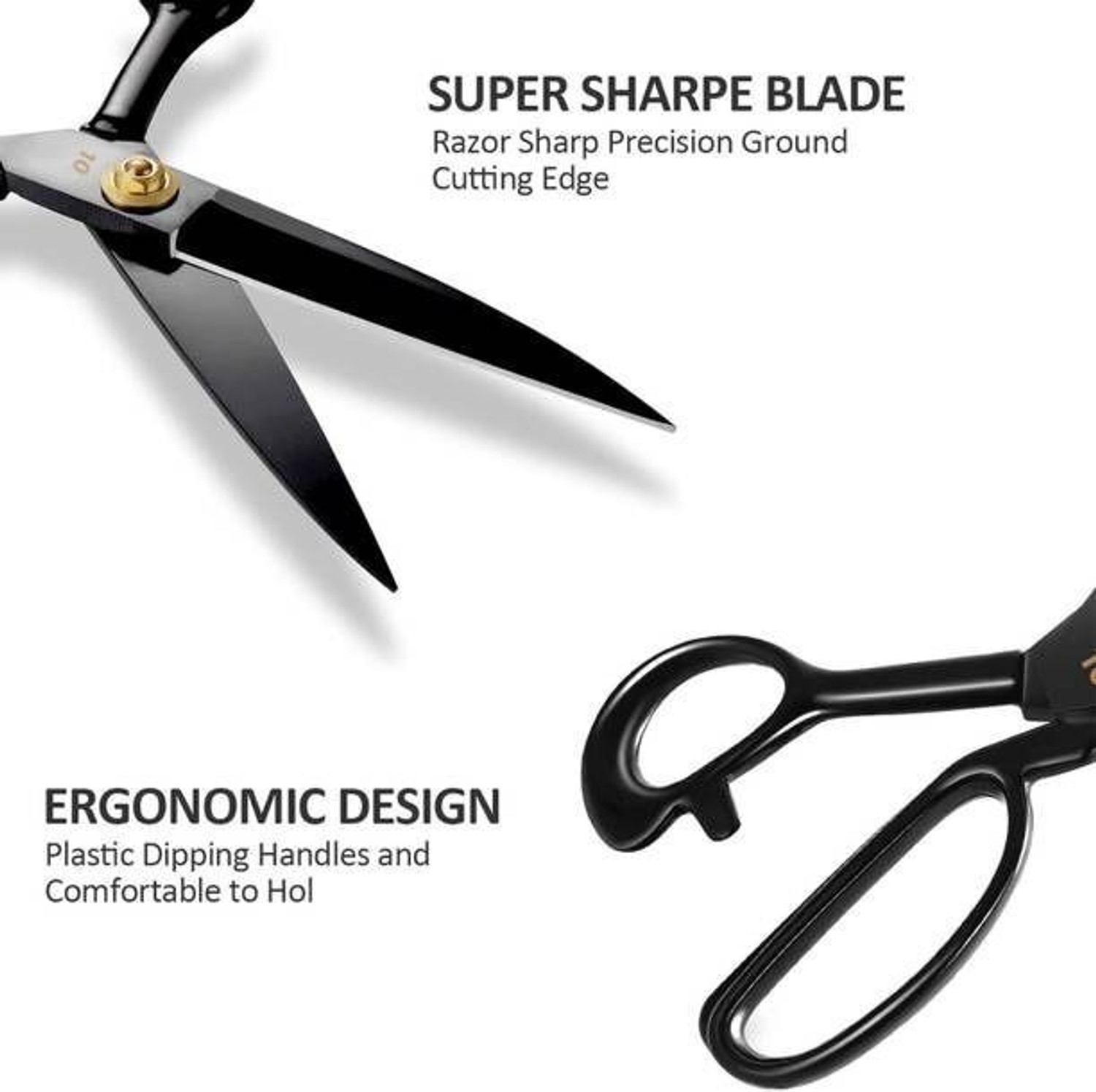 Image of Bekner Premium Professional Scissors for Tailoring Sewing Cutting Clothes Paper 10 inch Scissors