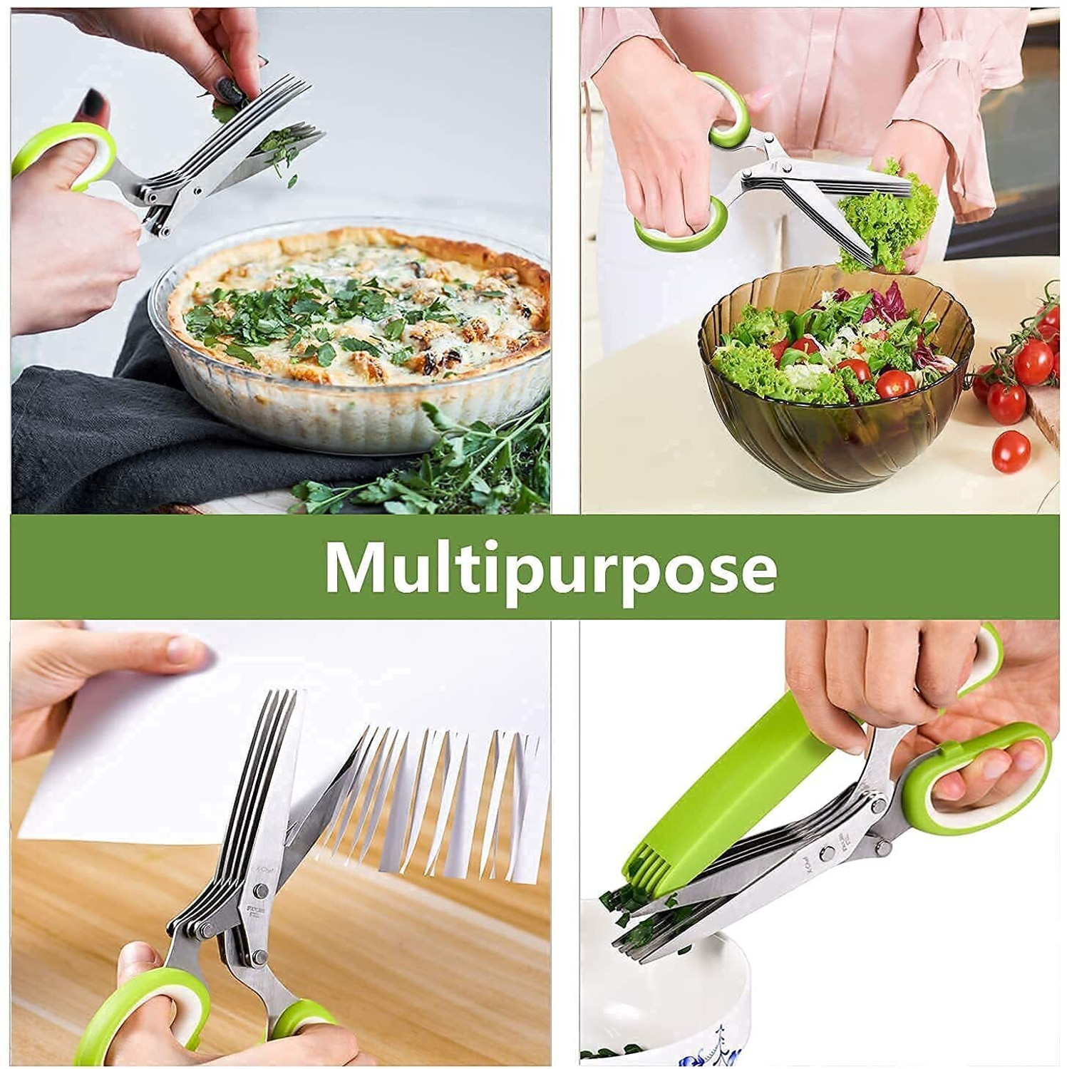 Image of Lufarp Cutter Scissors 5 Kitchen Multipurpose Cutting Shear with 5 Stainless Steel blad Scissors