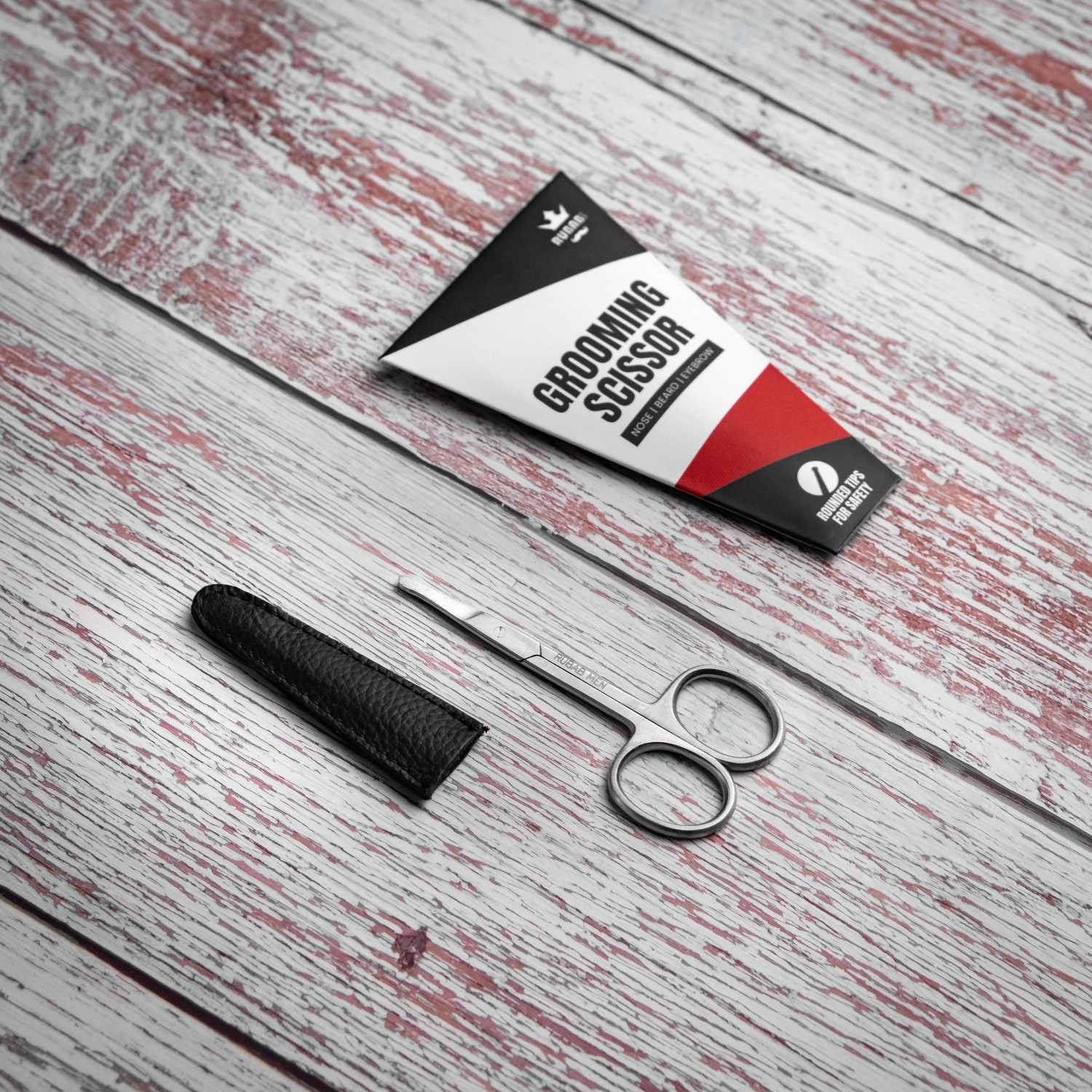 Image of RUBAB MEN Nasal Safety Tip Scissor for Nose Hair, Beard, Mustache & Eyebrow Scissors