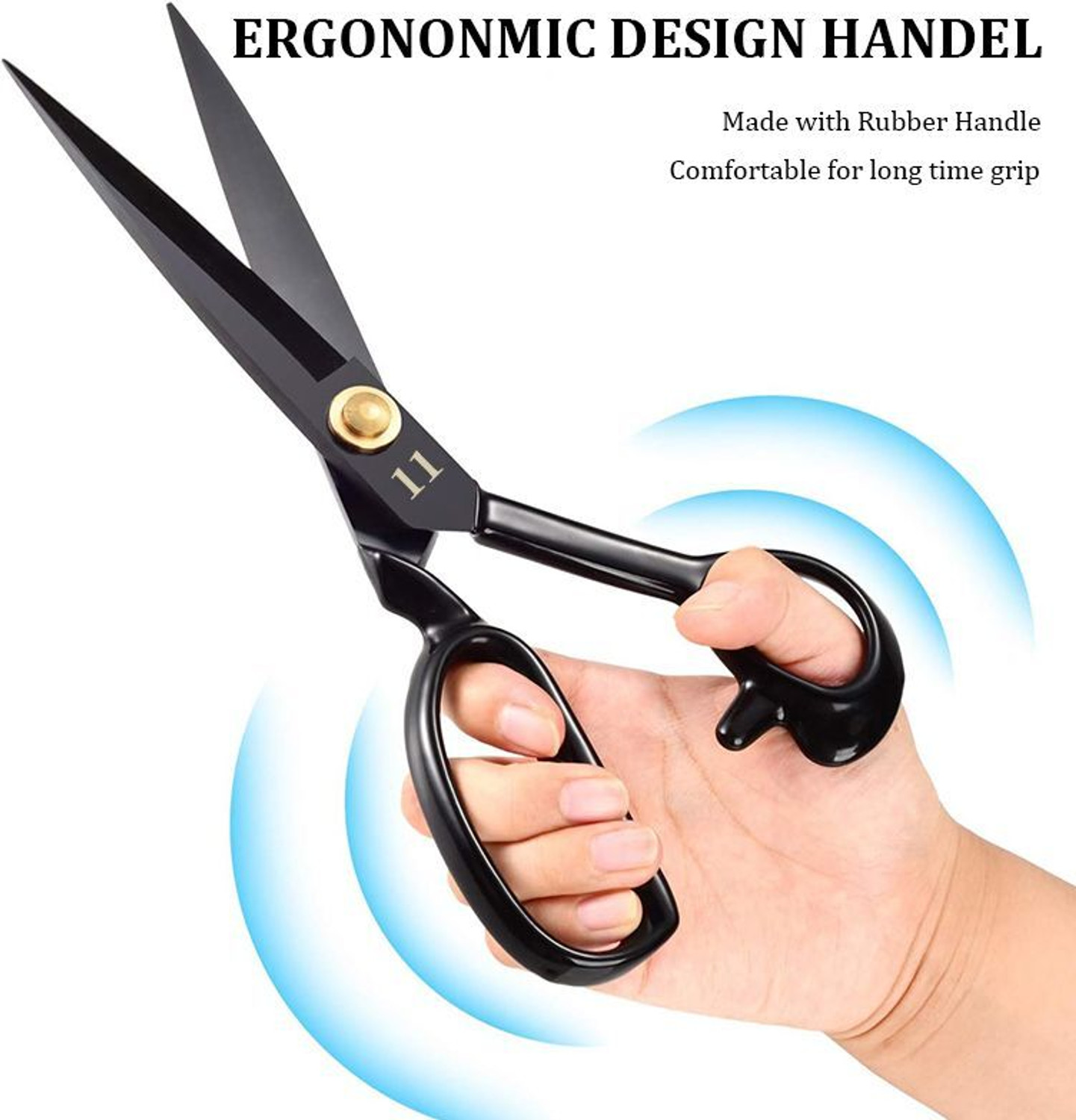 Image of Probero Professional 11 Inch Tailoring Scissors Heavy Duty Shears for Fabric Cutting Scissors (Set of 1, Black)