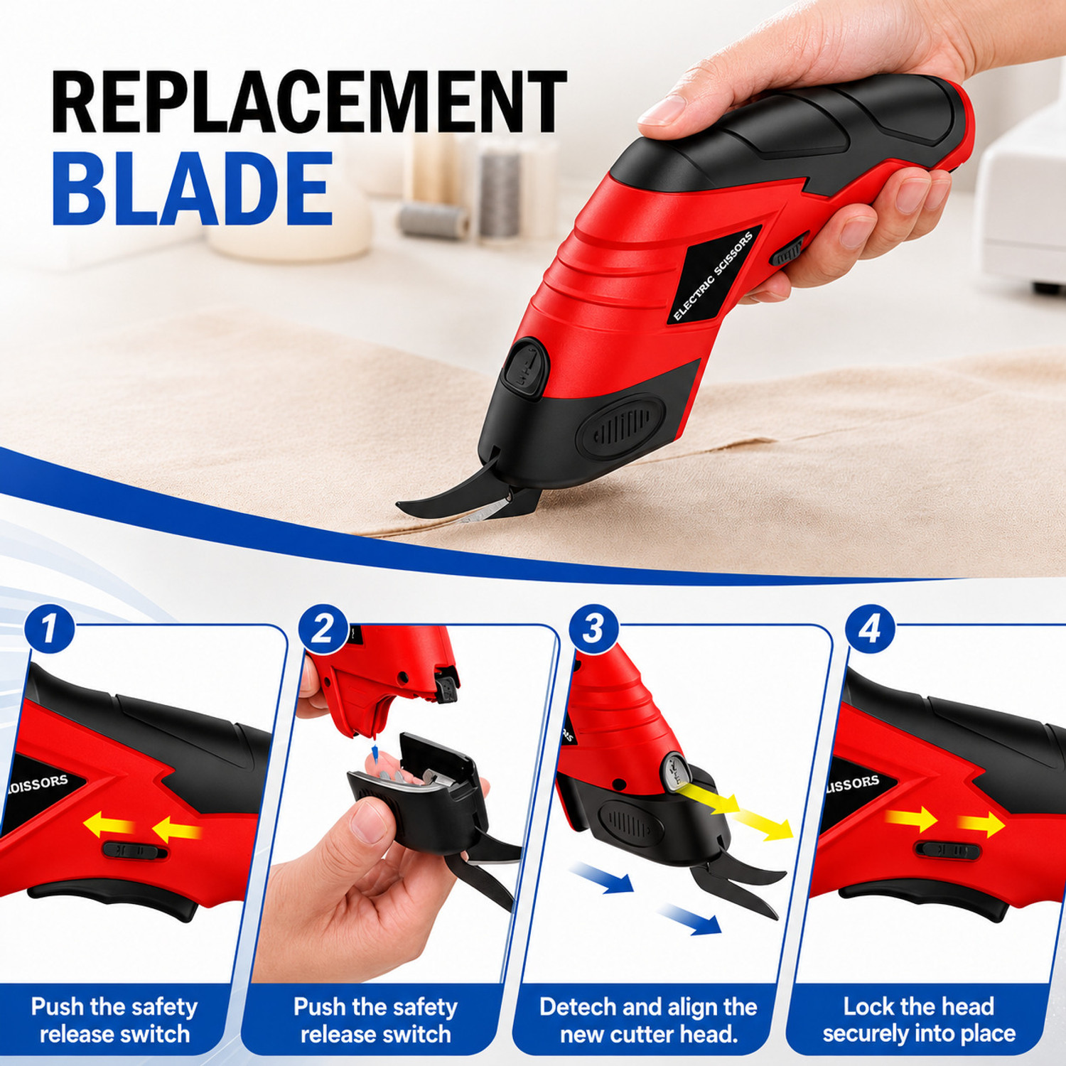 Image of Dansotec Rechargeable Electric Scissors with Safe Lock and Tungsten Blade Scissors Scissors