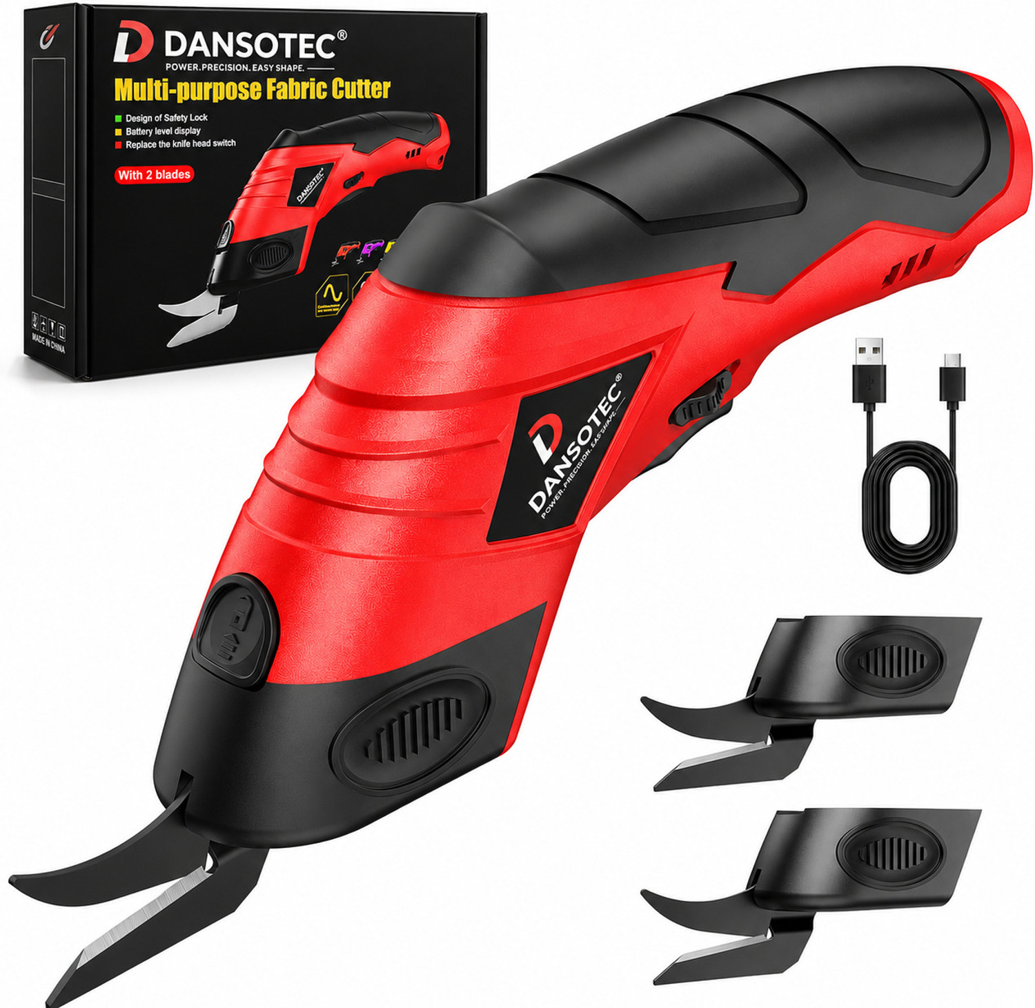 Image of Dansotec Rechargeable Electric Scissors with Safe Lock and Tungsten Blade Scissors Scissors