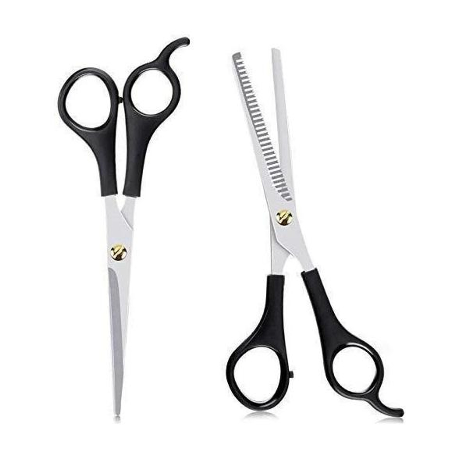 Image of CITYCOSMETIC Stainless Steel Hair Cutting & Thinning Scissor for Men Women Professional Salon Barber Hairdressing Styling Tool Kit(Set Of 2,Black) Scissors