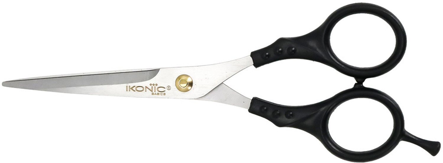 Image of Ikonic Basics Curved Finger Rest Barber Scissor, Professional Salon & Home Use, IKB -716C Scissors