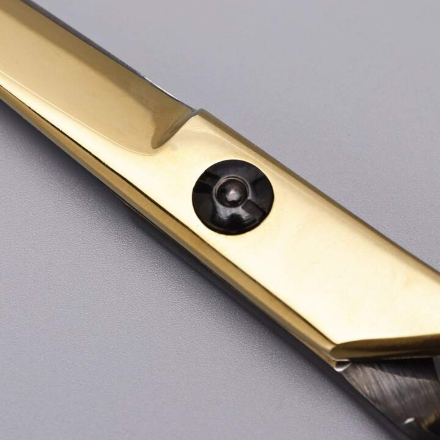 Image of feelhigh Stainless Steel GoldBlack Barber Hair Cutting Scissors Straight Scissors Salon Scissors