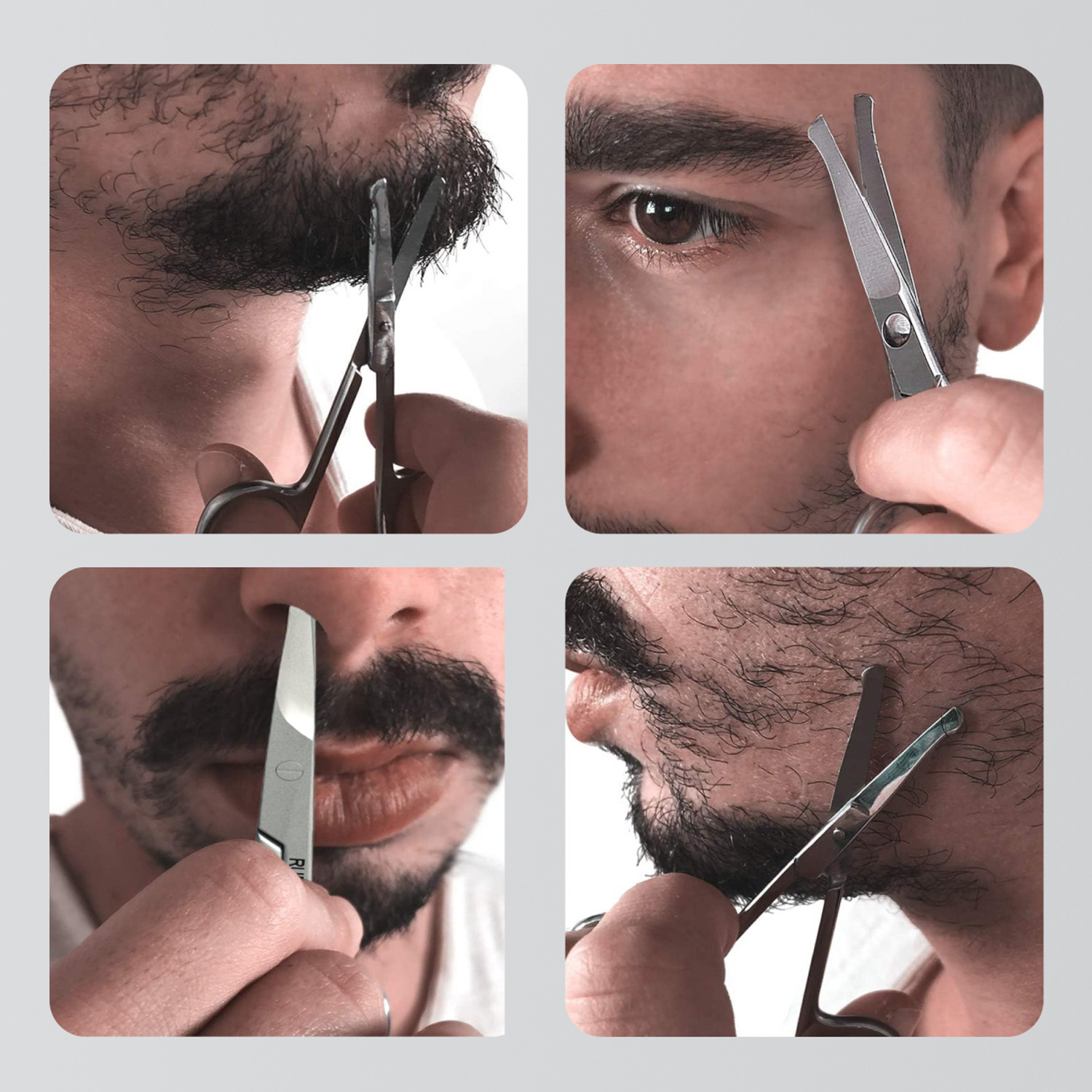 Image of RUBAB MEN Nasal Safety Tip Scissor for Nose Hair, Beard, Mustache & Eyebrow Scissors