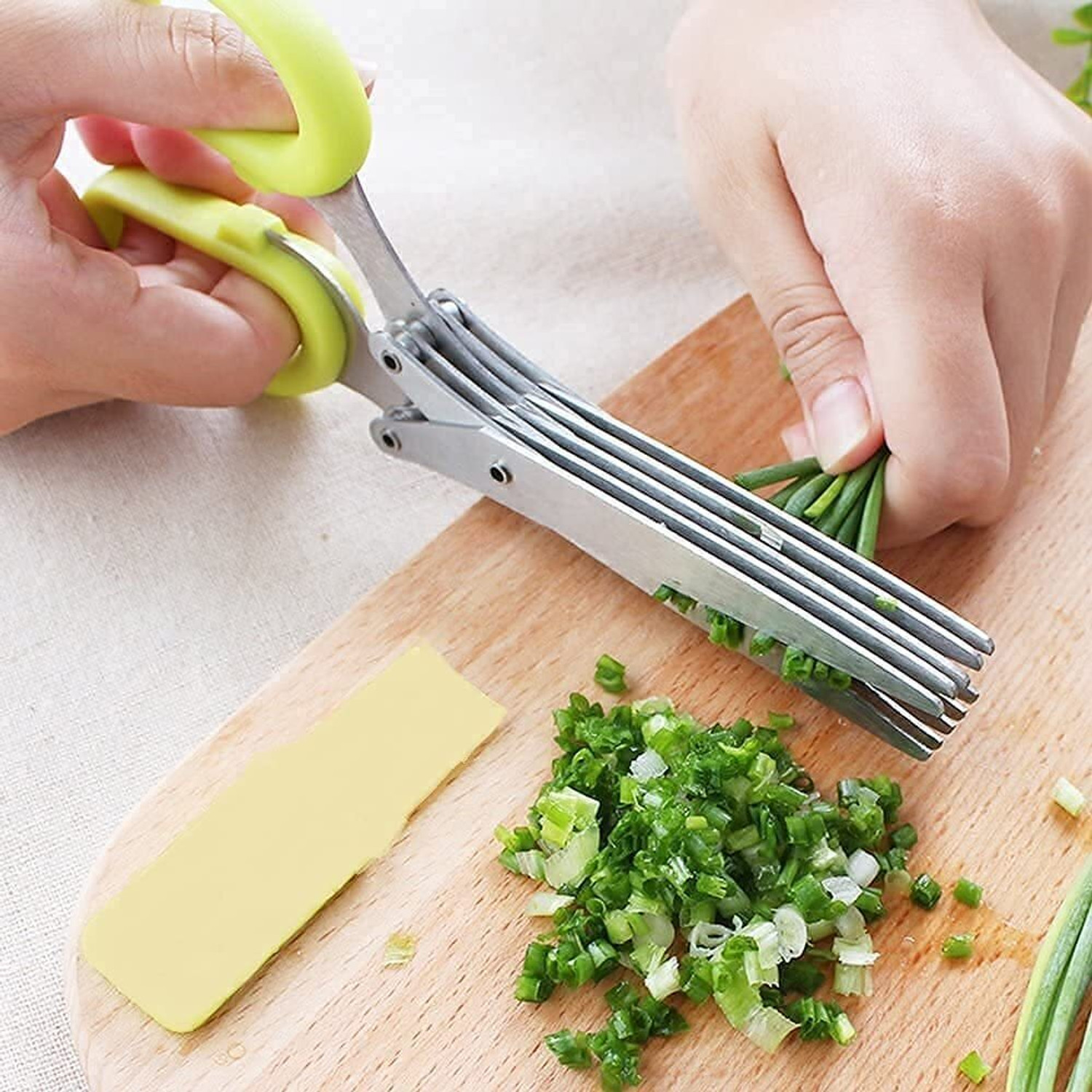 Image of Lufarp Cutter Scissors 5 Kitchen Multipurpose Cutting Shear with 5 Stainless Steel blad Scissors