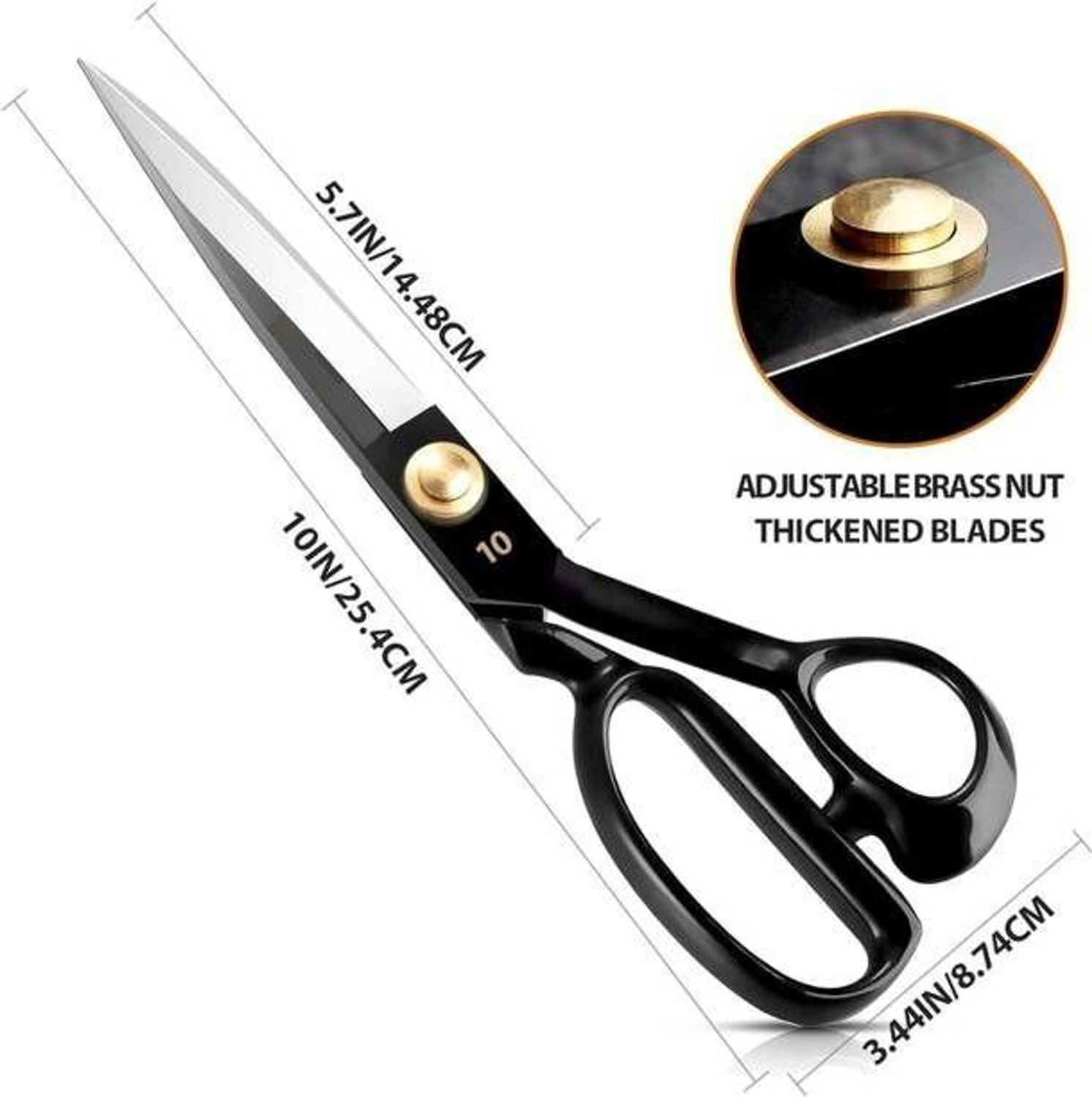 Image of Bekner Premium Professional Scissors for Tailoring Sewing Cutting Clothes Paper 10 inch Scissors