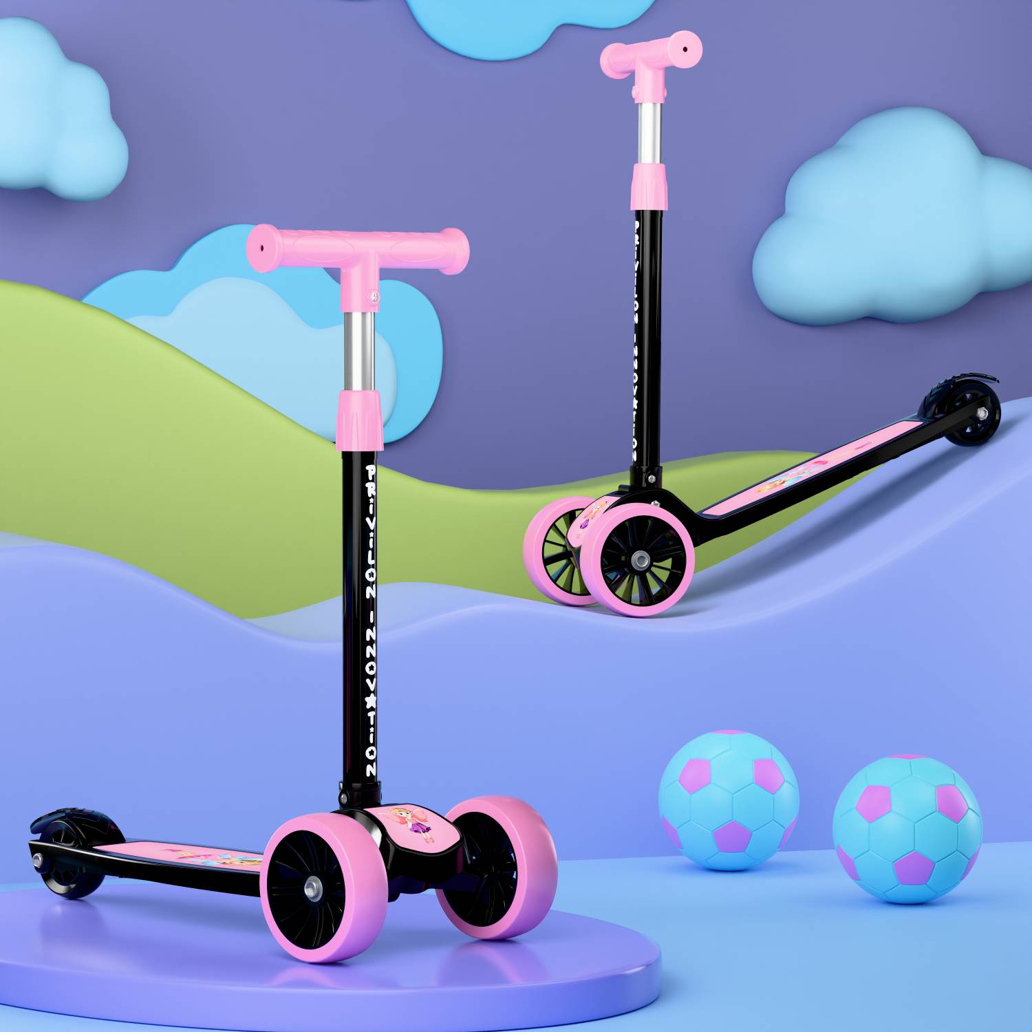 SHIVRUDRA Kids 3-Wheel Adjustable Foldable Kick Scooter - Image 2