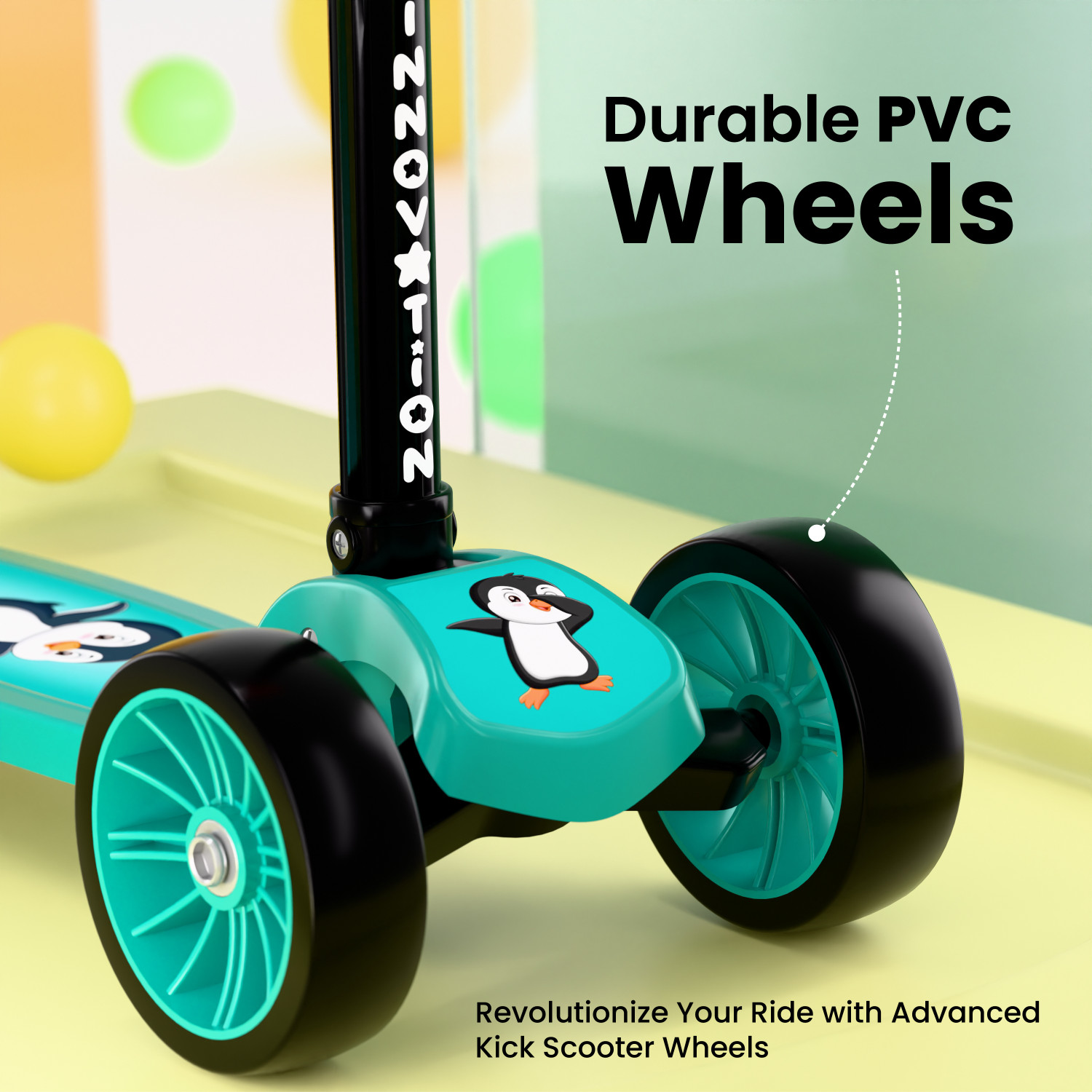 Image of SHIVRUDRA Kids 3-Wheel Kick Scooter | Adjustable Height | Foldable BABY Scooter for 75Kg Kids Scooter