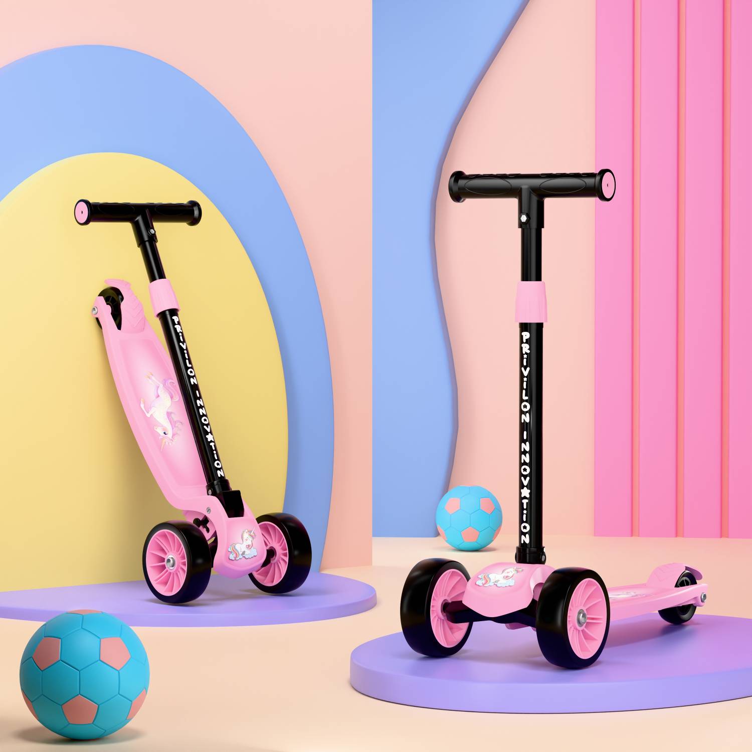 PRIVILON Kids 3-Wheel Kick Scooter - Image 1