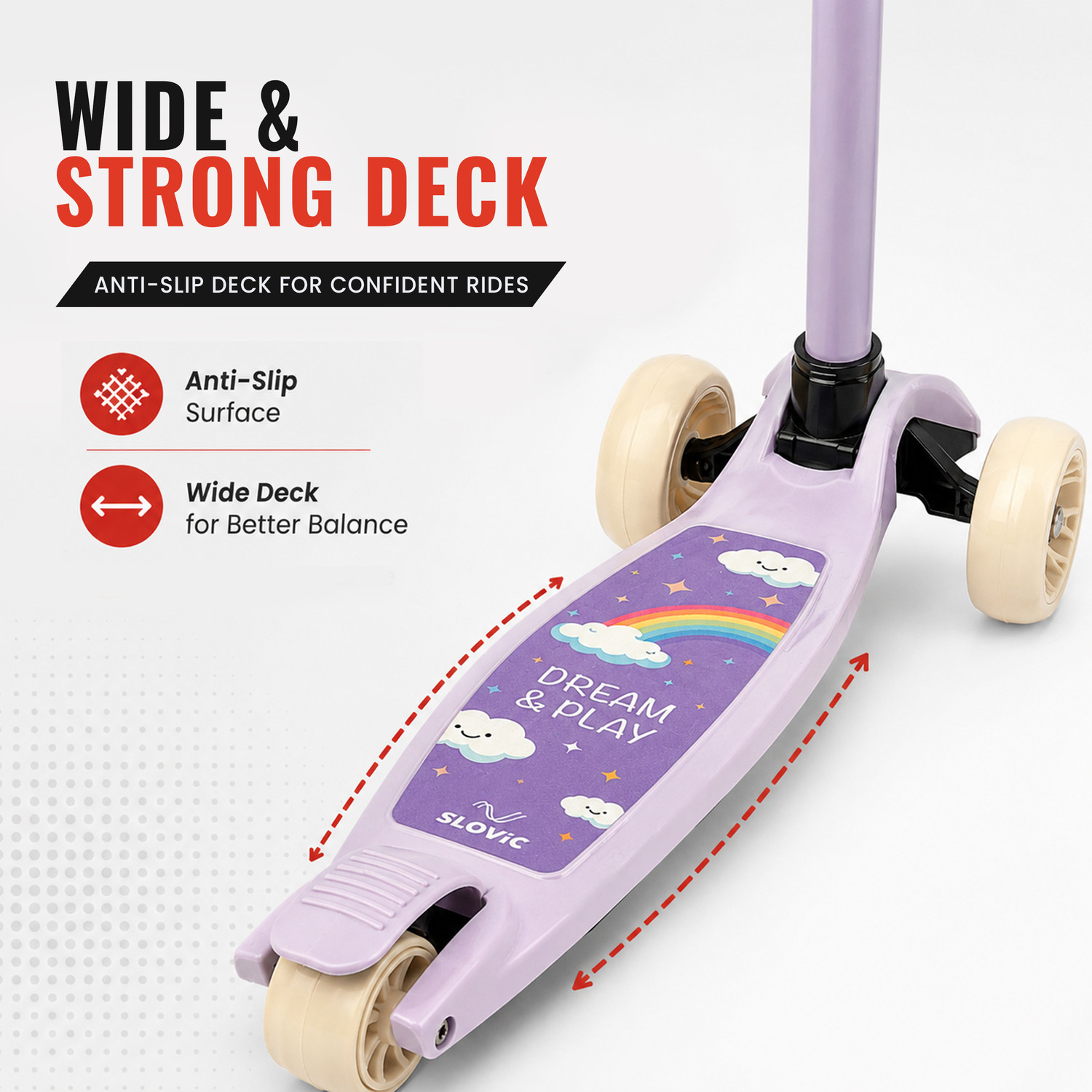 Image of SLOVIC Kick Scooter for Kids 3+ Years with Adjustable Handle Height [50 KG Capacity] Kids Scooter