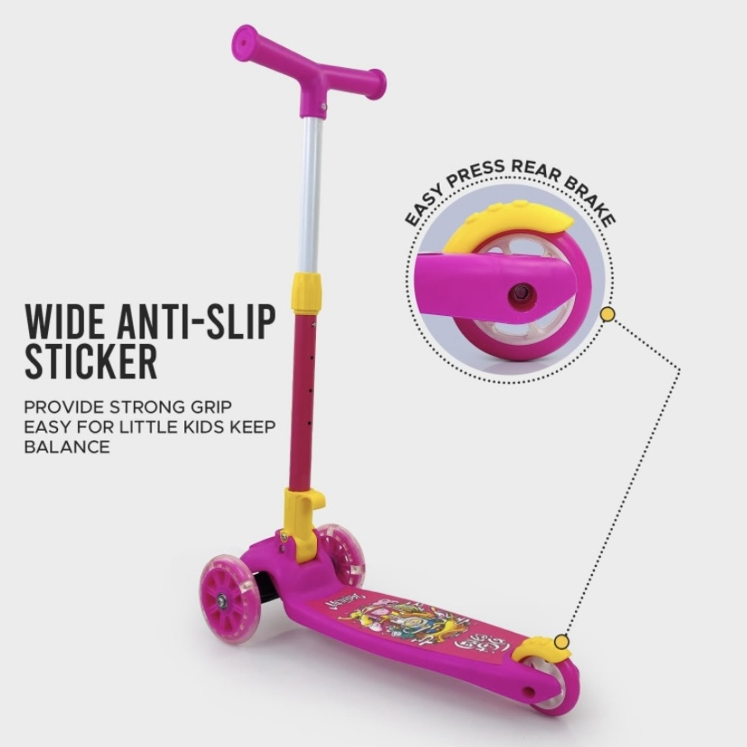 Image of THELHARSATOYS inchLight Up the Fun: 3-Wheel Kids LED Scooter for a Safe and Exciting Ride! inch Kids Scooter