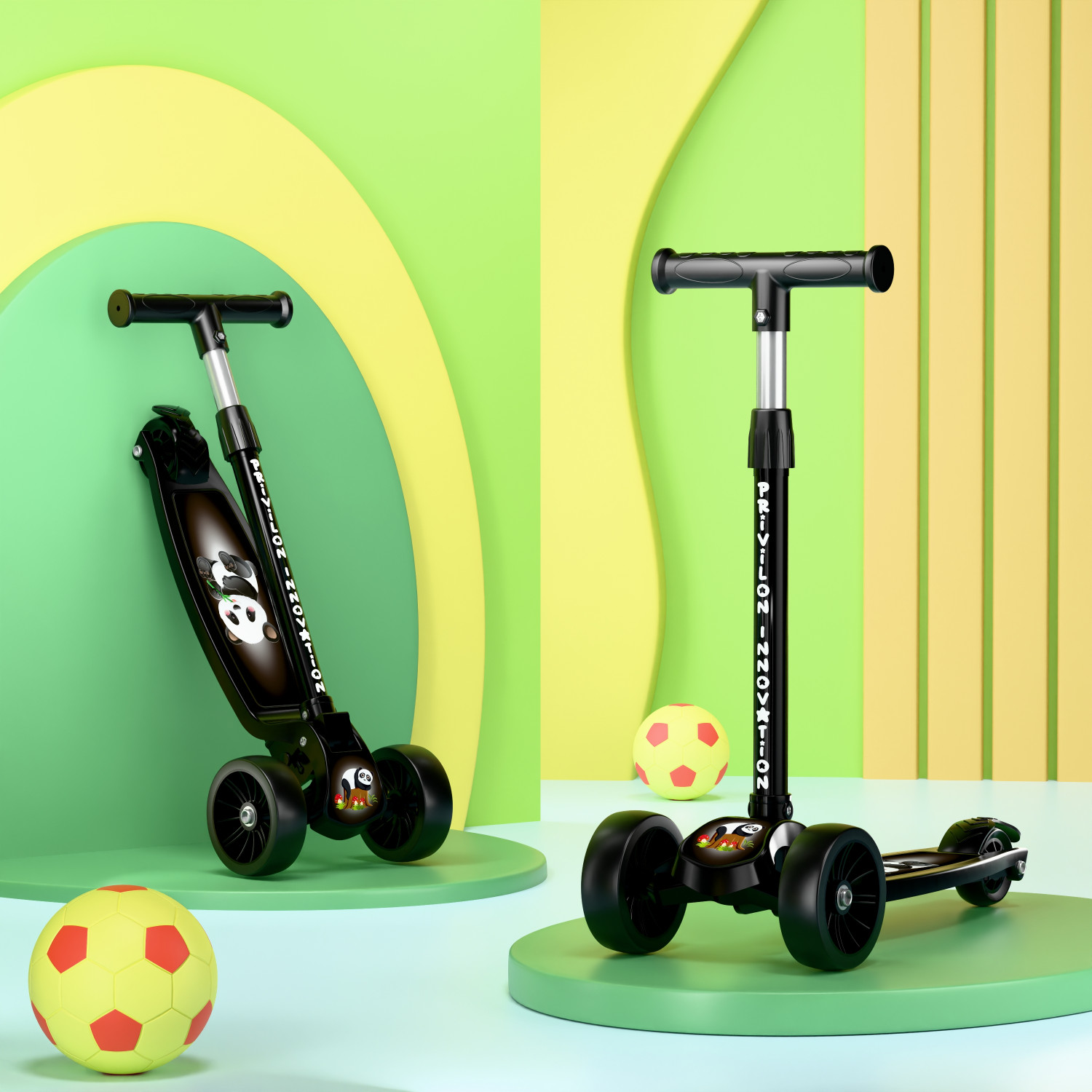 Image of SHIVRUDRA Kids 3-Wheel Kick Scooter | Adjustable Height | Foldable BABY Scooter for 75Kg Kids Scooter