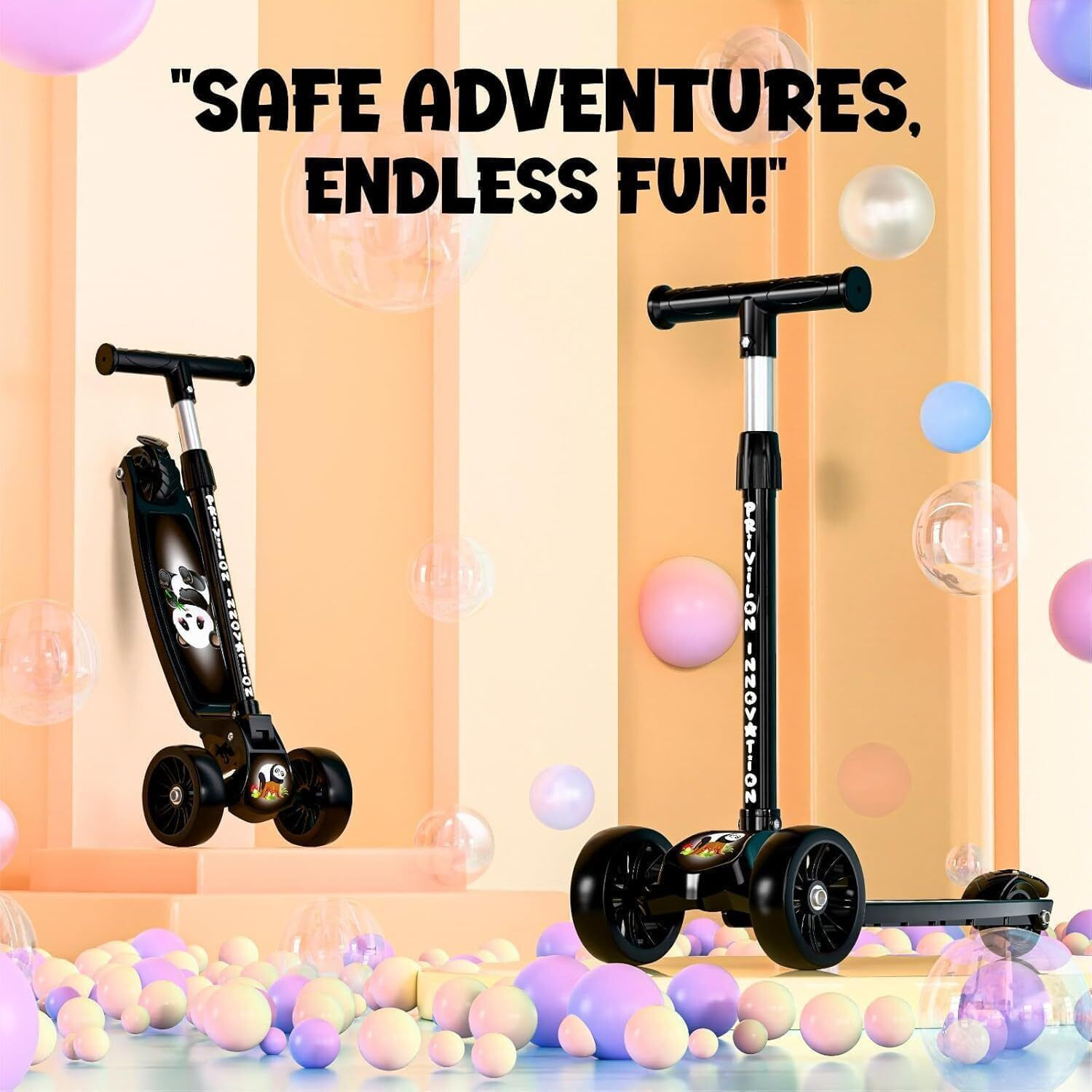 Image of SHIVRUDRA Kids 3-Wheel Kick Scooter | Adjustable Height | Foldable BABY Scooter for 75Kg Kids Scooter