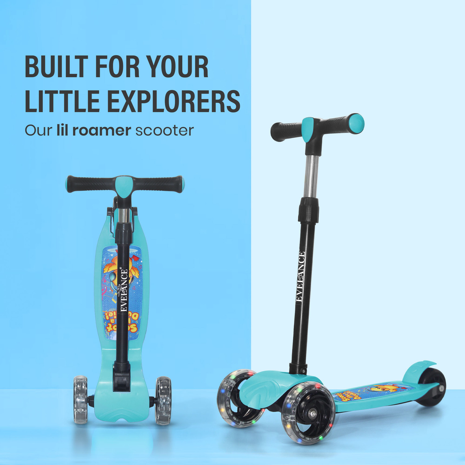 Image of EVELANCE Lil Roamer Scooter Foldable Kick Skating Cycle| Skate Scooter 50Kg Capacity Kids Scooter
