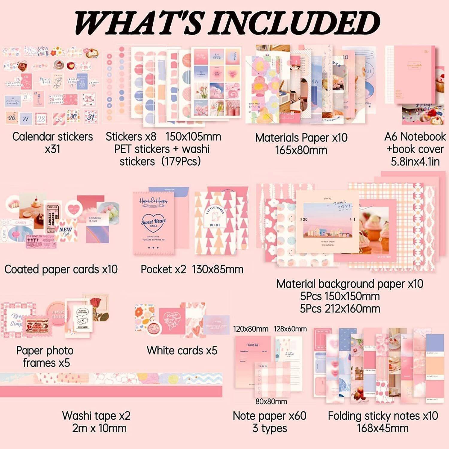 ♥SPECIAL✽70sVintageITEM5点セット♥ Zumie 346pcs Journal Supplies Kit Vintage Aesthetic Creative Decor