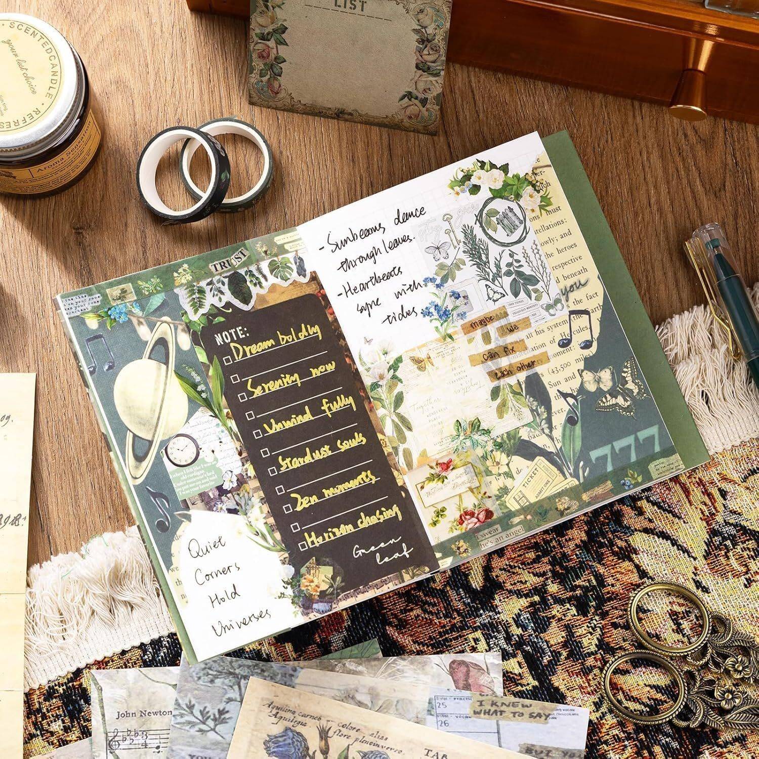Zumie 346Pcs Vintage Journal Scrapbook Pack Kit For Art Journaling