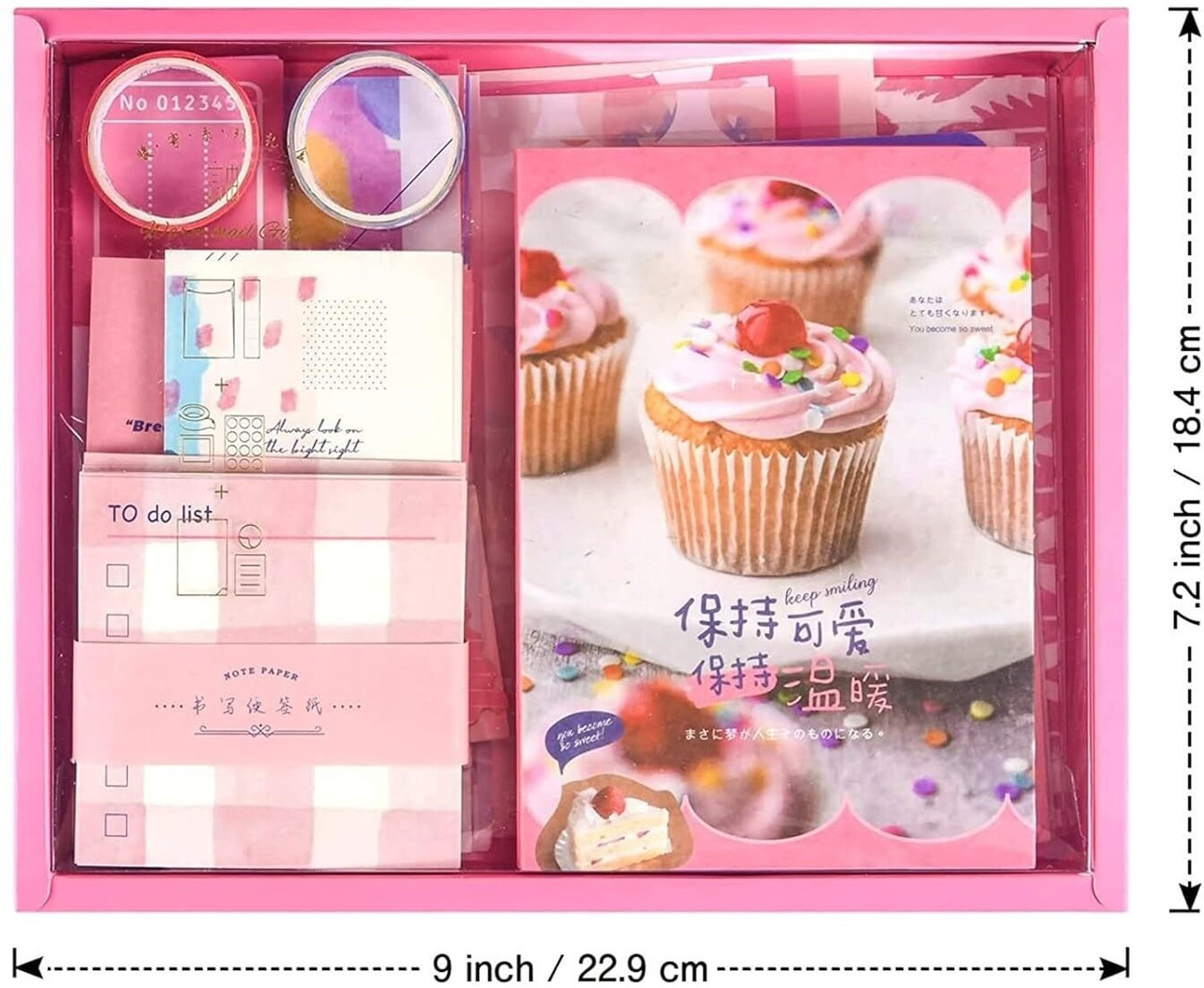 Image of LANLOY 346pcs Aesthetic Journal Supplies Kit, Perfect for Gifting, Pink Ice Ceam Theme, Scrapbook Kit