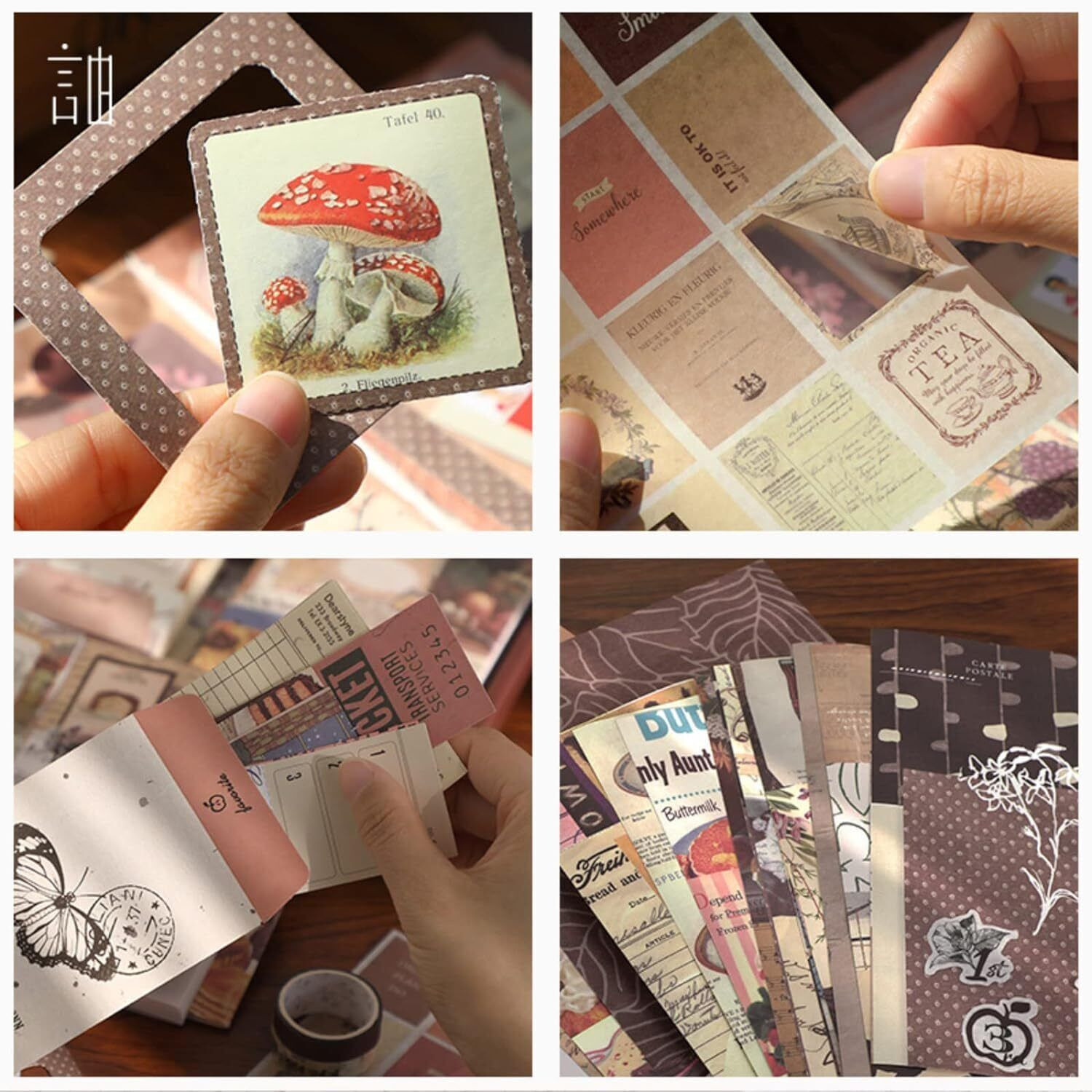 Image of RANNADE Retro Journaling Kit Set with Stickers, Memo Sheets & Craft Supplies Theme, Scrapbook Kit