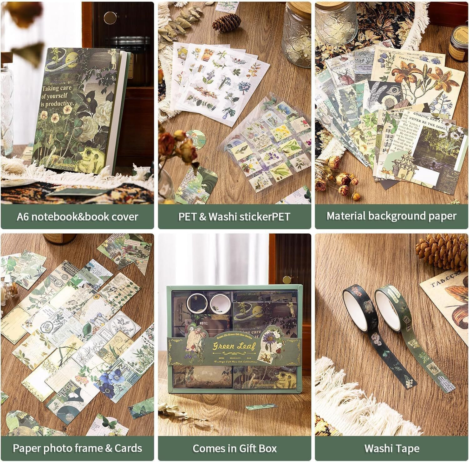 Image of MJKD 346pcs Vintage Scrapbook Stickers Pack for Art Journaling Bullet Junk Journal Theme, Scrapbook Kit